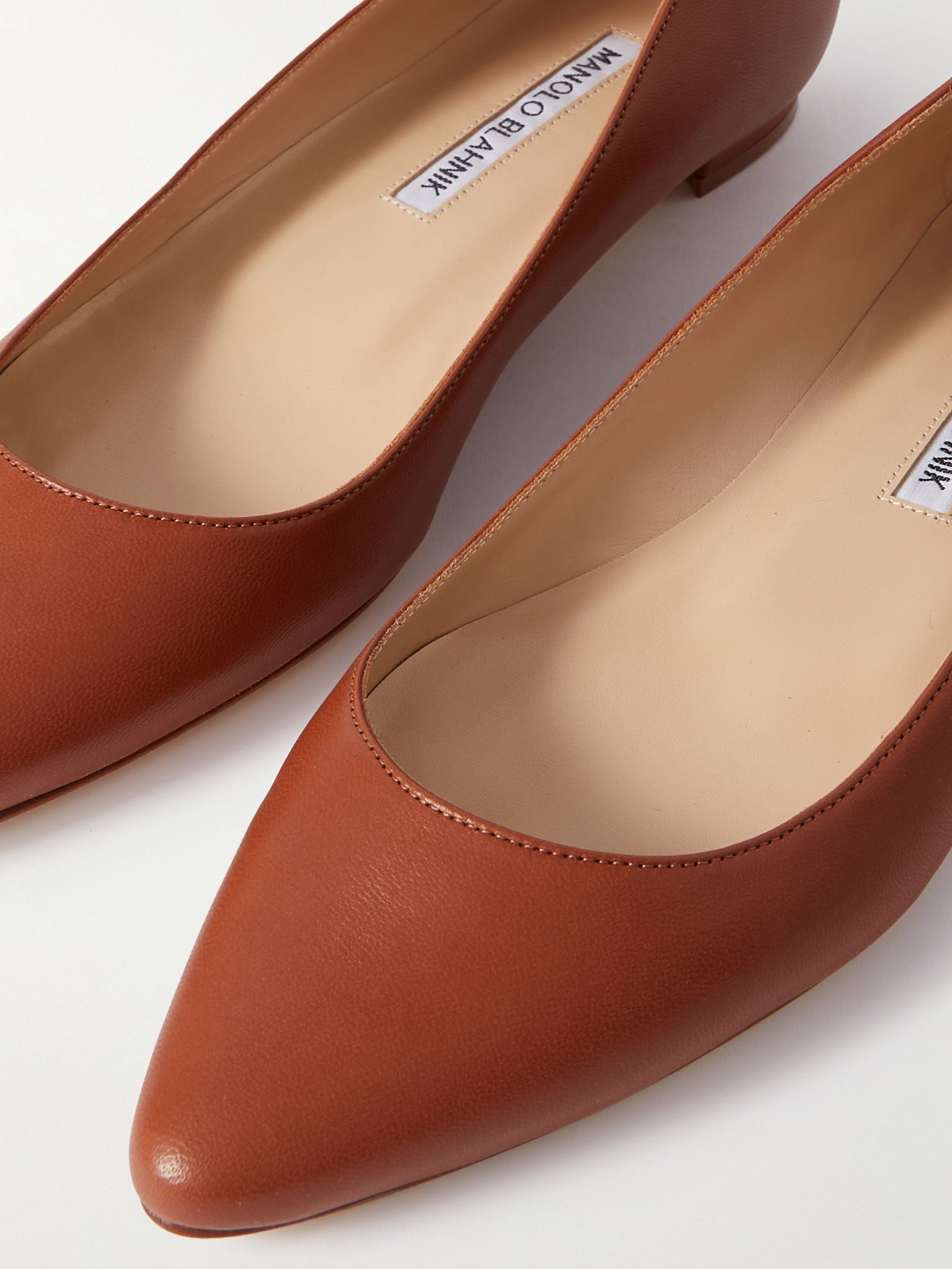 BB 10 leather point-toe flats Brown - 4