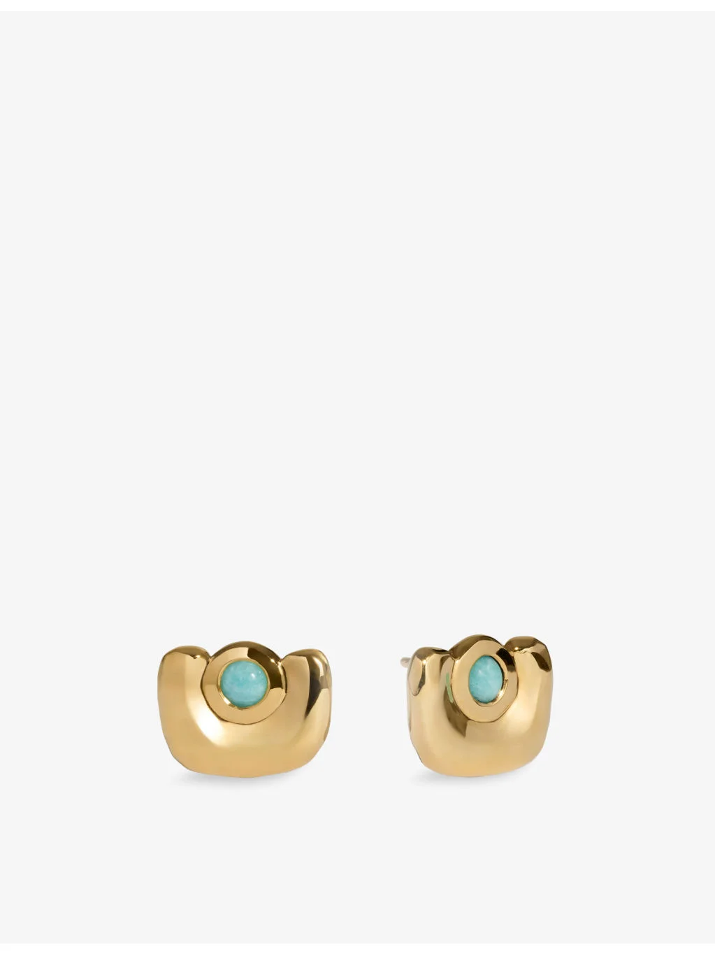 Amaia Gemstone 18ct Yellow-Gold Vermeil And Amazonite Stud Earrings - 1