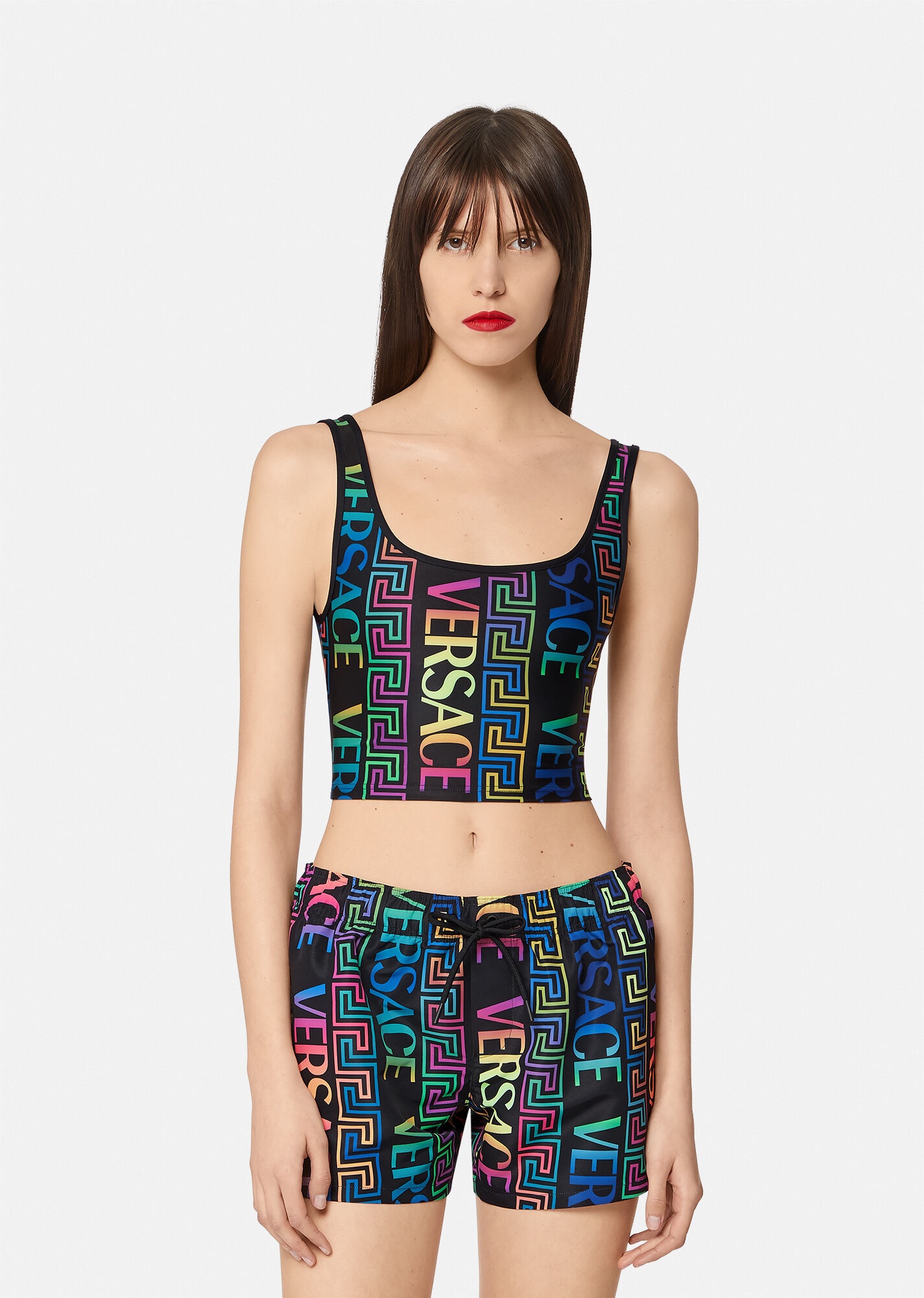 Greca Neon Print Bikini Shorts - 2