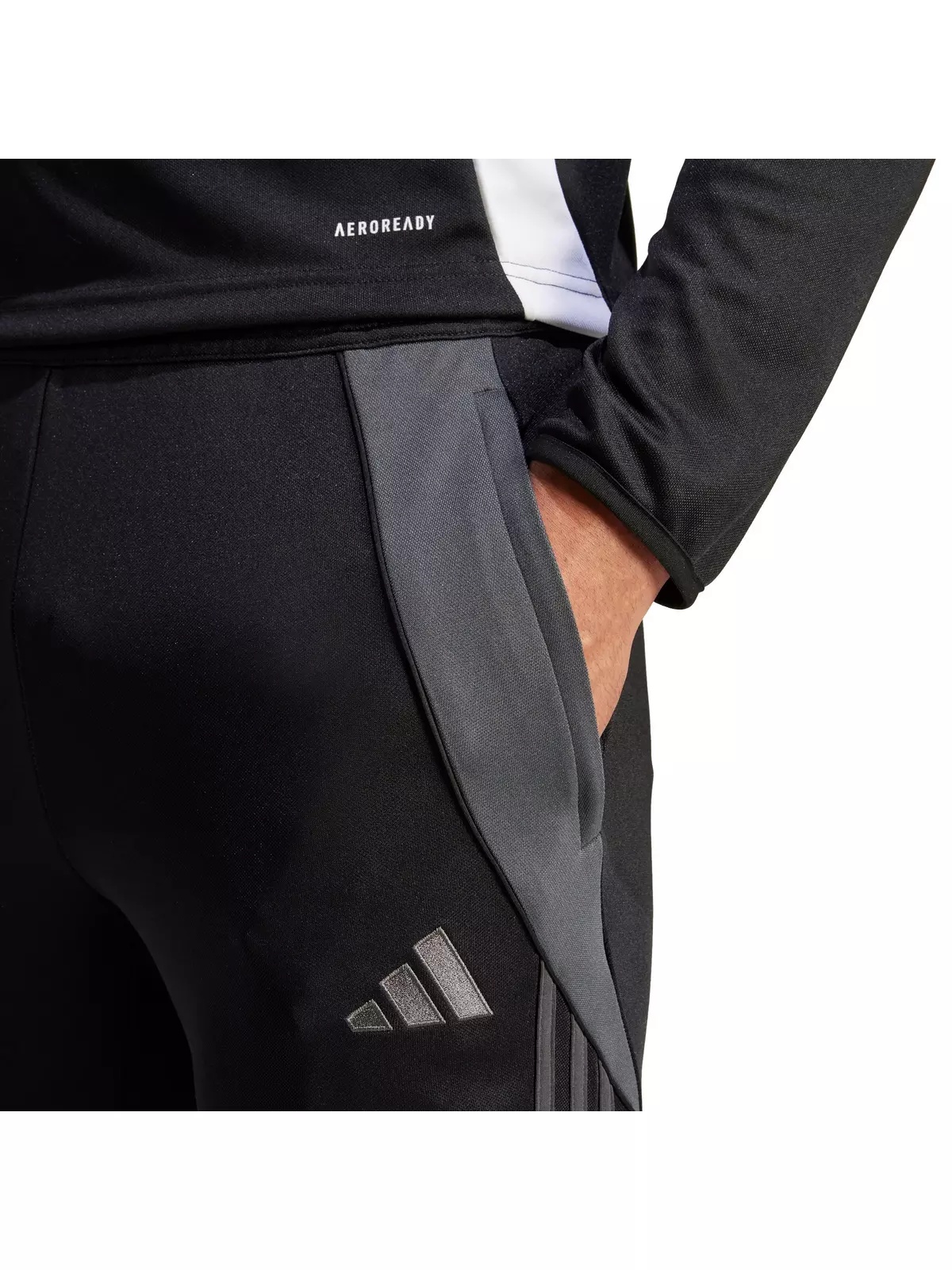Men's Tiro 24 Training Tracksuit Pants - Black/Grey - 4