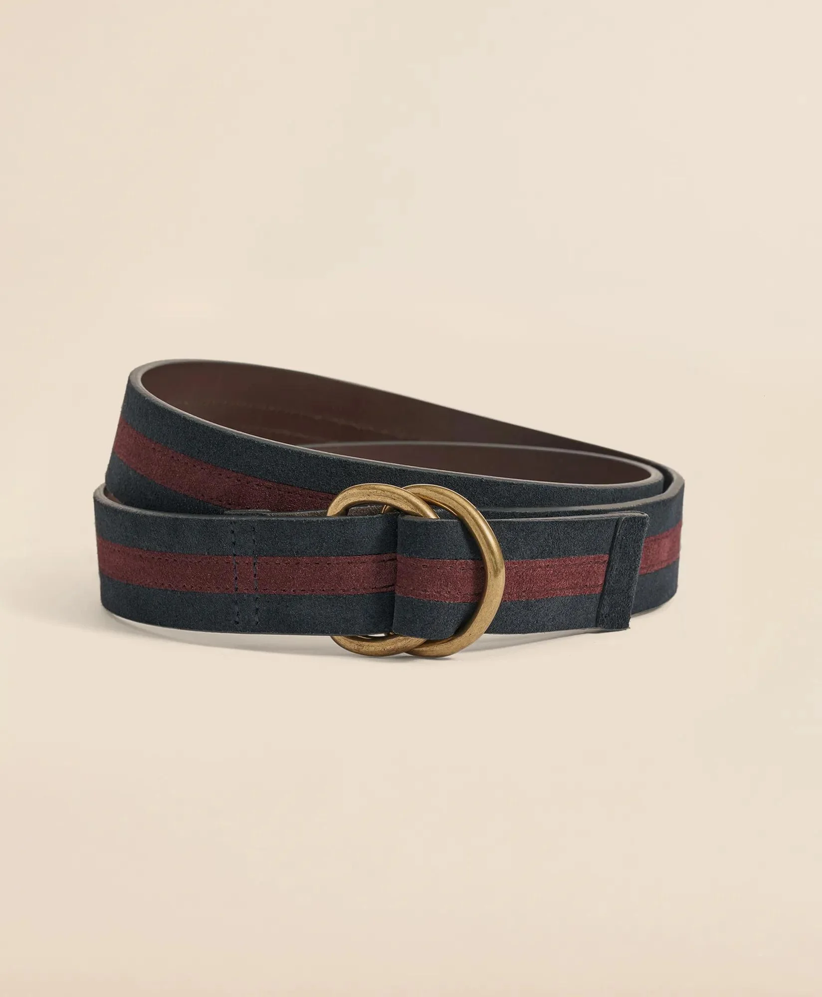 Suede Stripe D-Ring Belt - 1