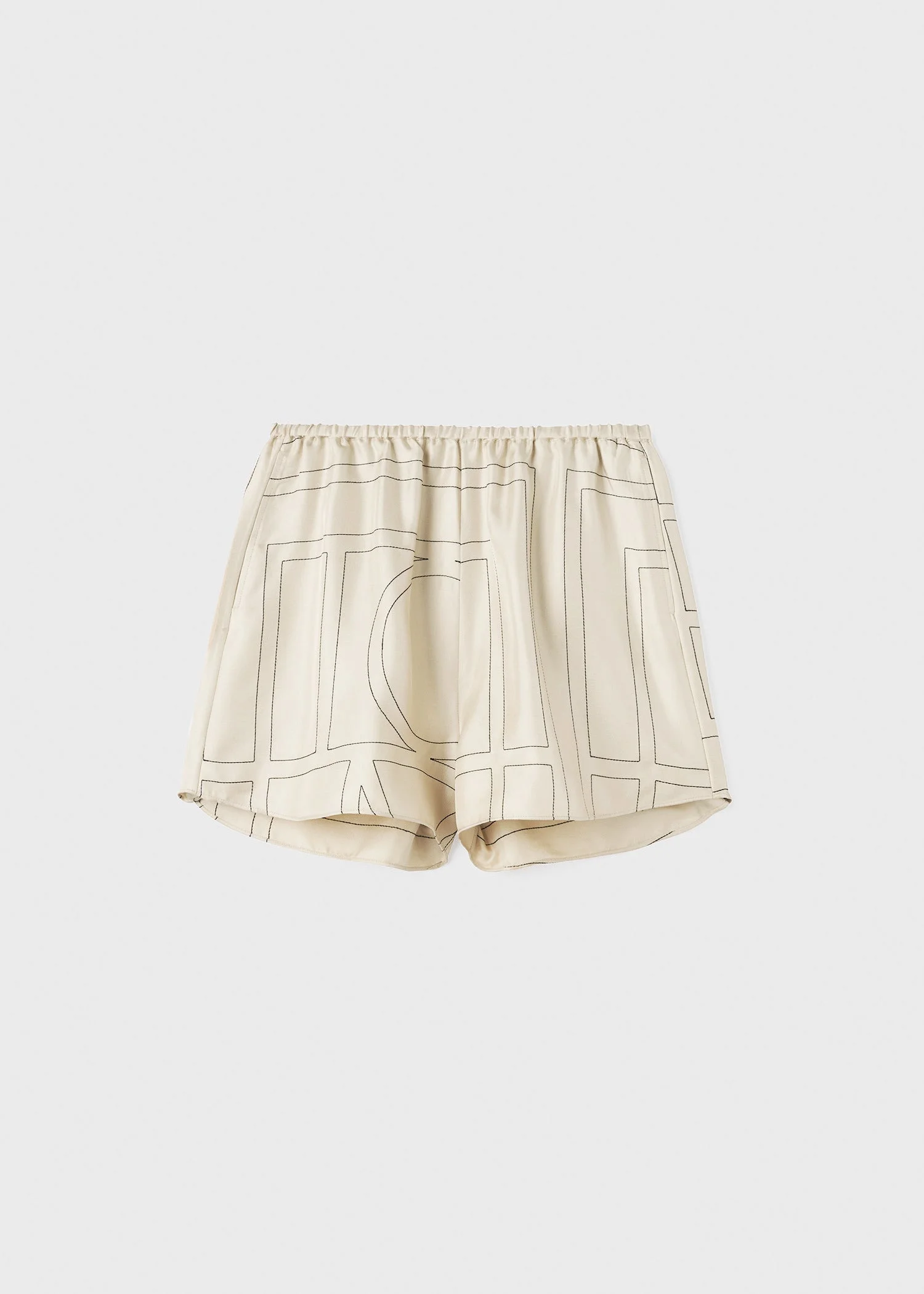 Monogram silk pj shorts ivory - 1