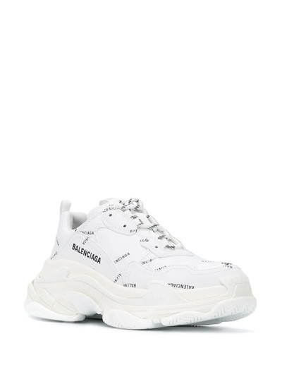 BALENCIAGA all-over logo Triple S sneakers outlook