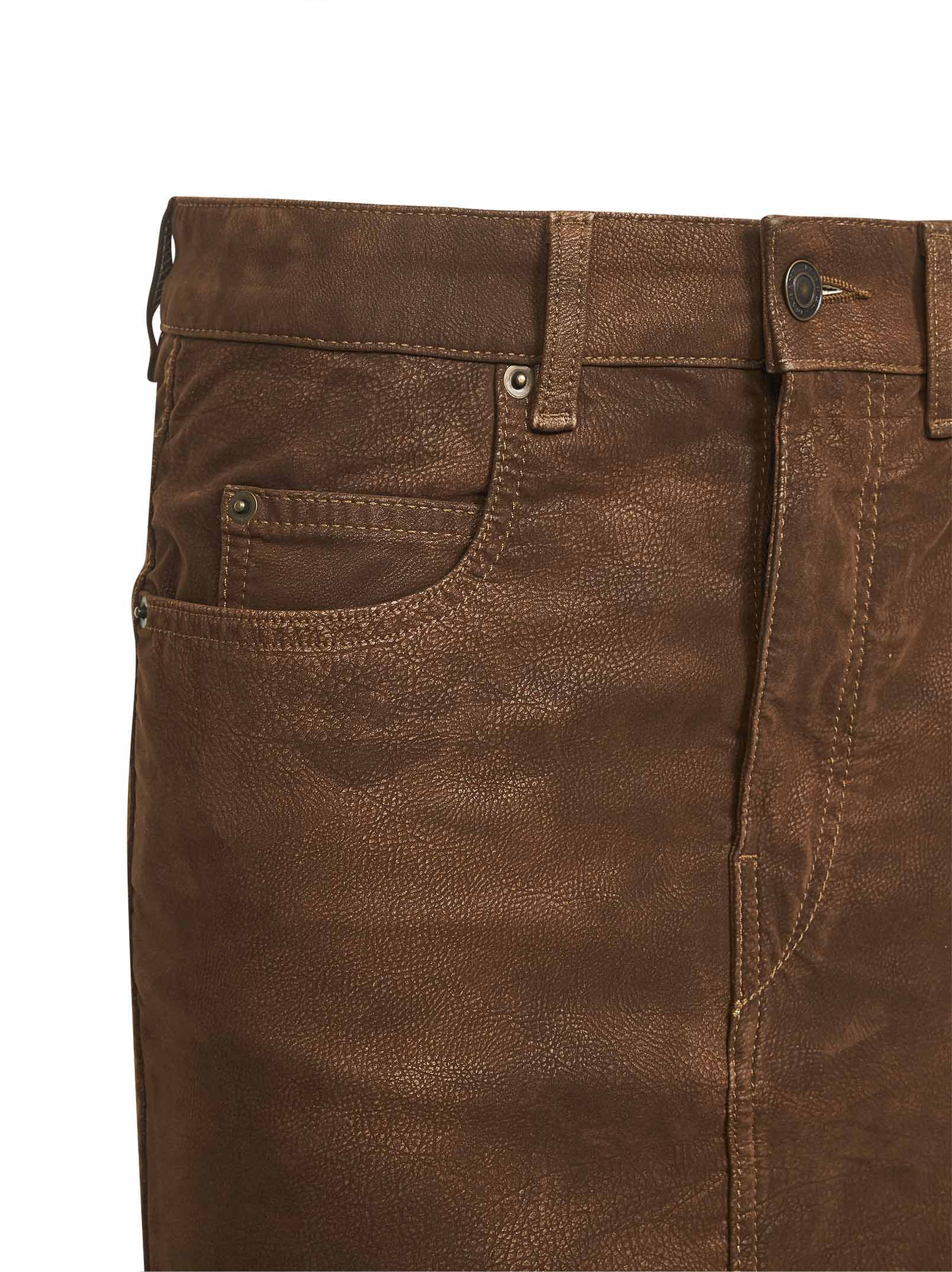 Tobacco vintage faux leather Kimmy mini skirt - 3