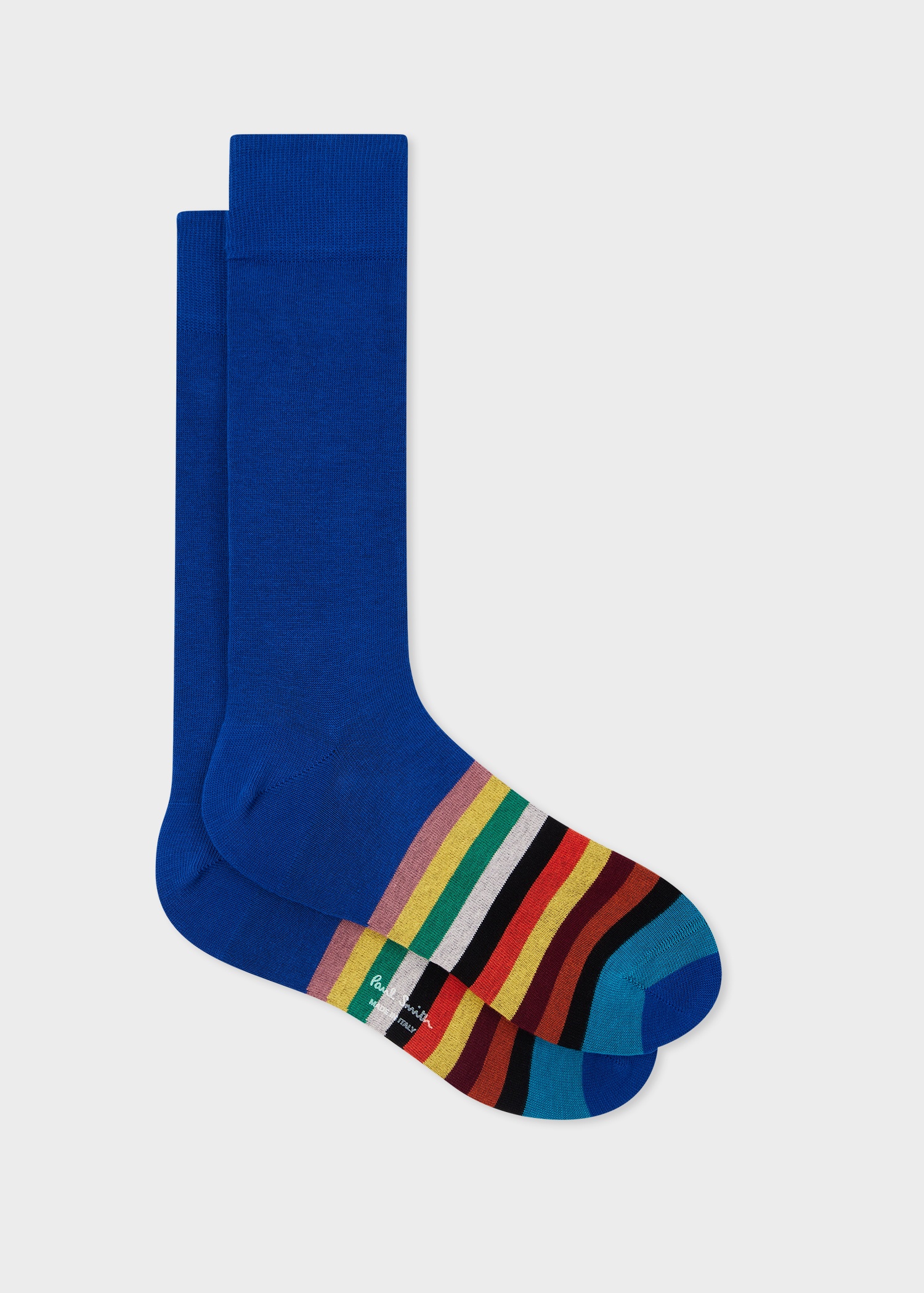 Cobalt Blue Stripe Tipping Socks - 1