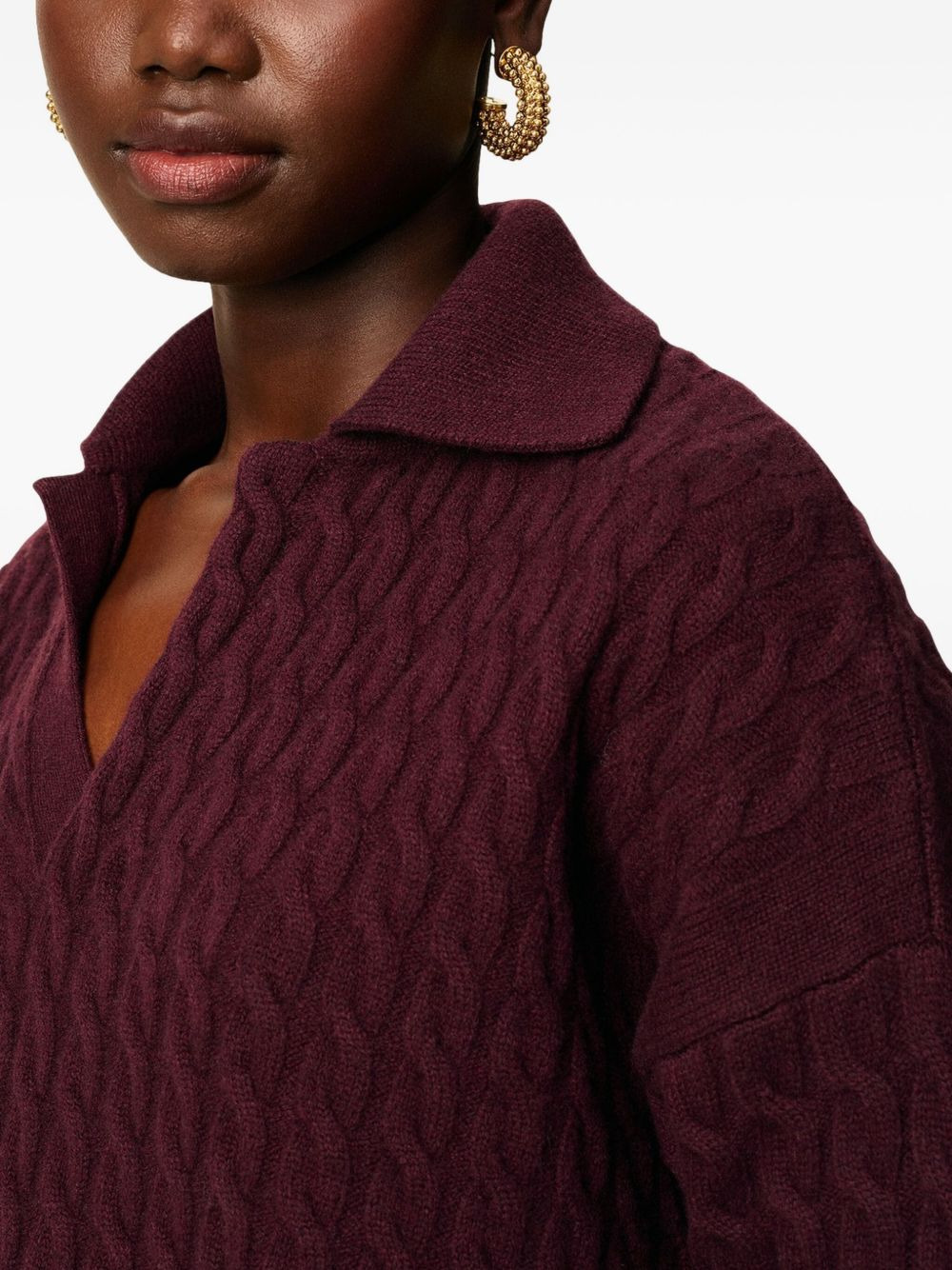 cable-knit wool polo shirt - 7