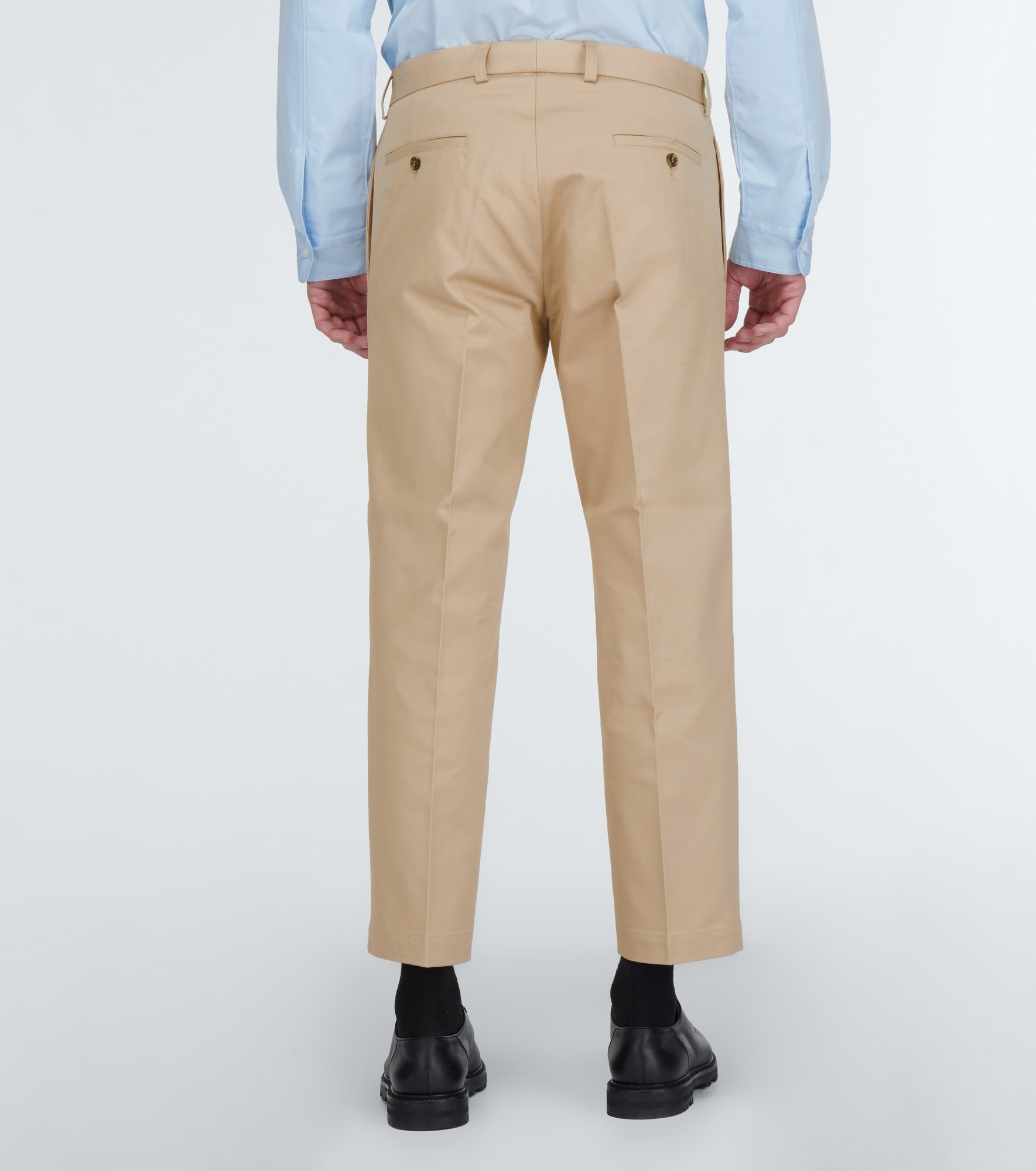 Cotton gabardine straight pants - 4