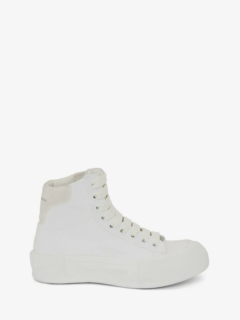 High-top Deck Plimsoll in Optical White - 1