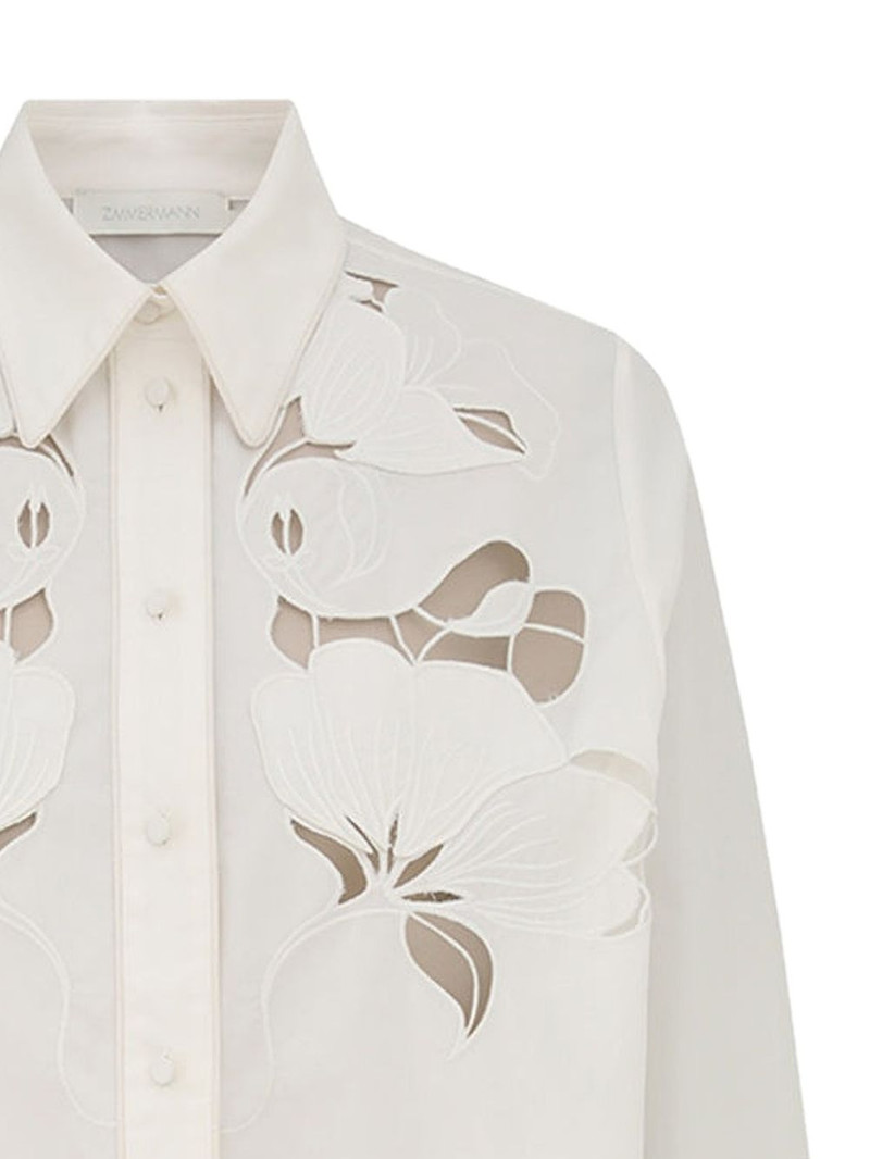 Zimmermann flower-embroidered shirt outlook