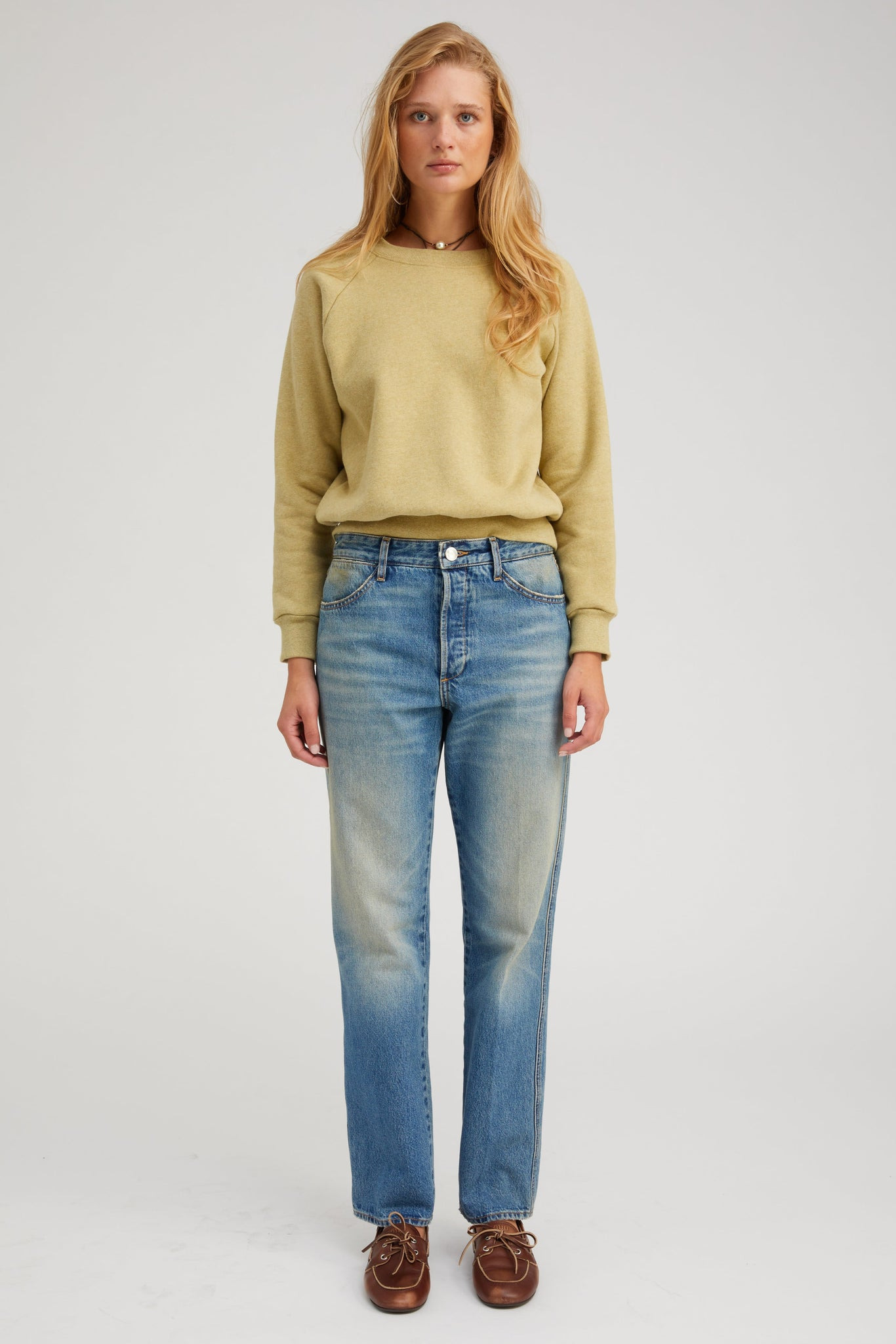 PISTACHIO MELANGE SHRUNKEN RAGLAN SWEATSHIRT - 2