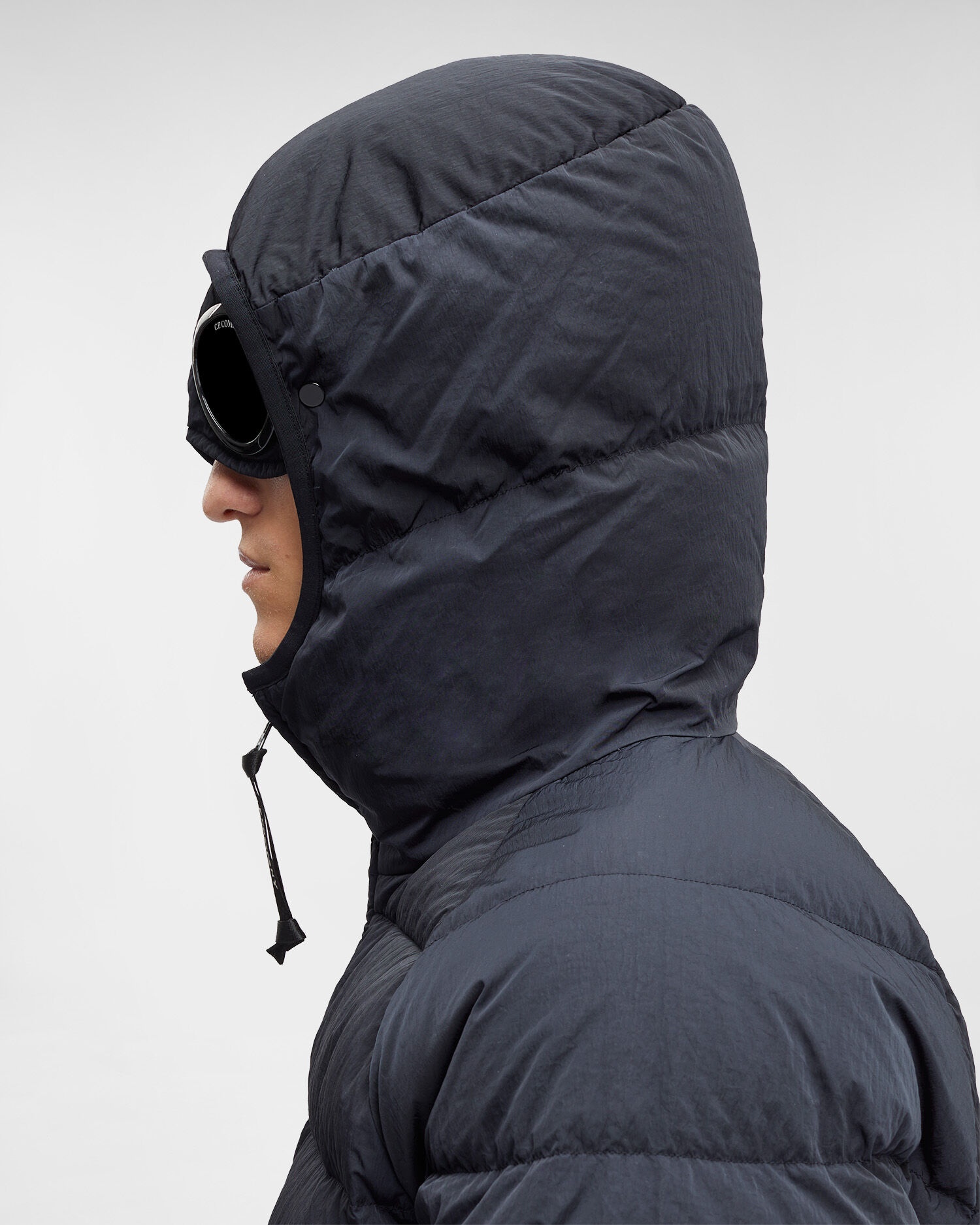 C.P. Company Eco-Chrome R Hooded Down Goggle Jacket | REVERSIBLE