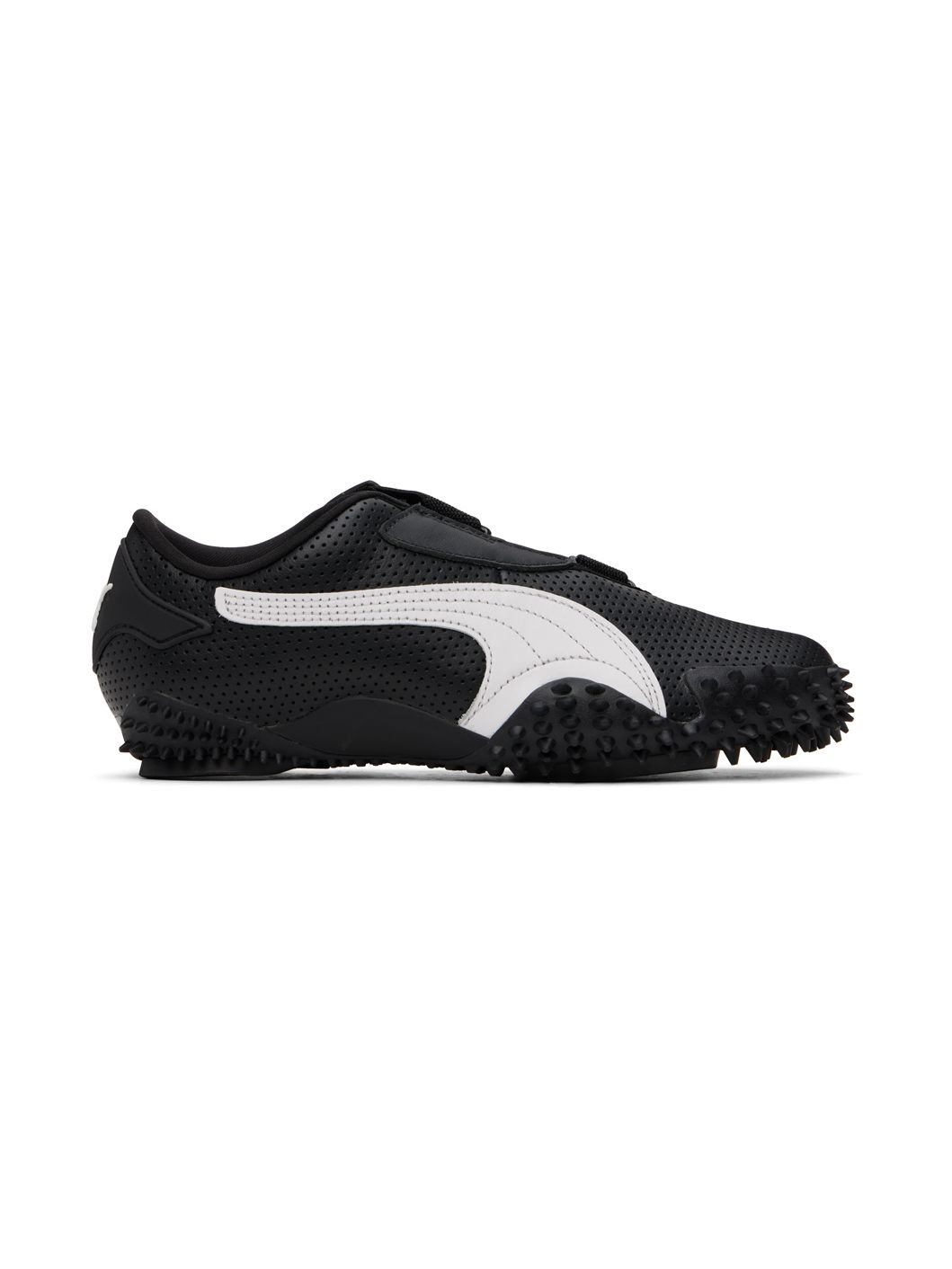 Black & White Mostro Perf Sneakers - 1