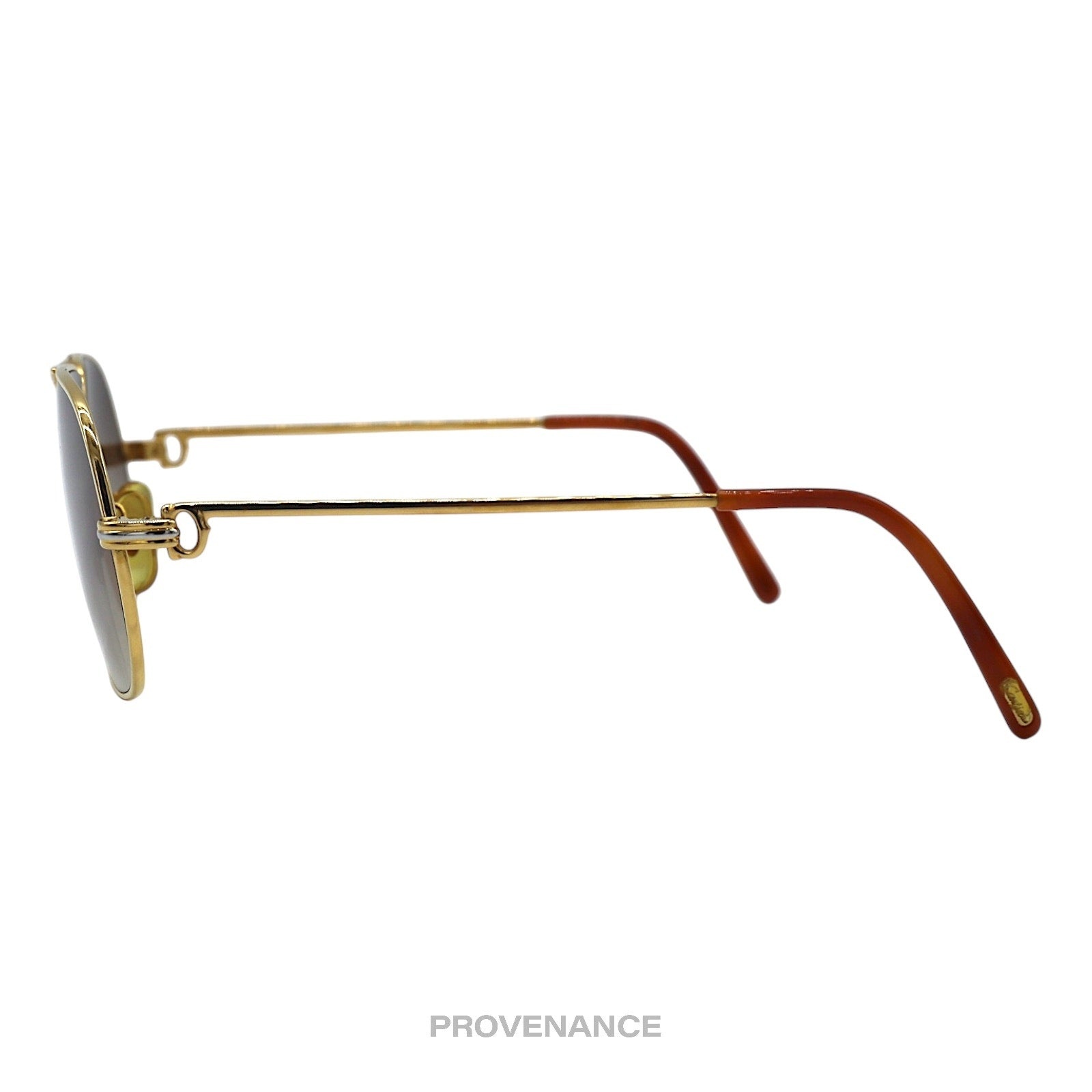Cartier Tank Louis Vintage Sunglasses - Gold Brown 62 GM - 7