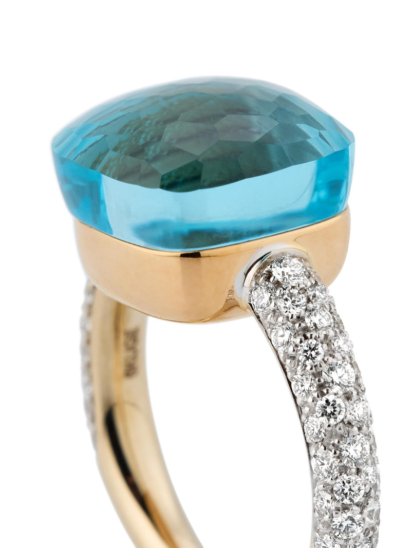 Women's Nudo Two-Tone 18K Gold, Sky Blue Topaz & 0.70 TCW Diamond Ring - Rose White Gold 4