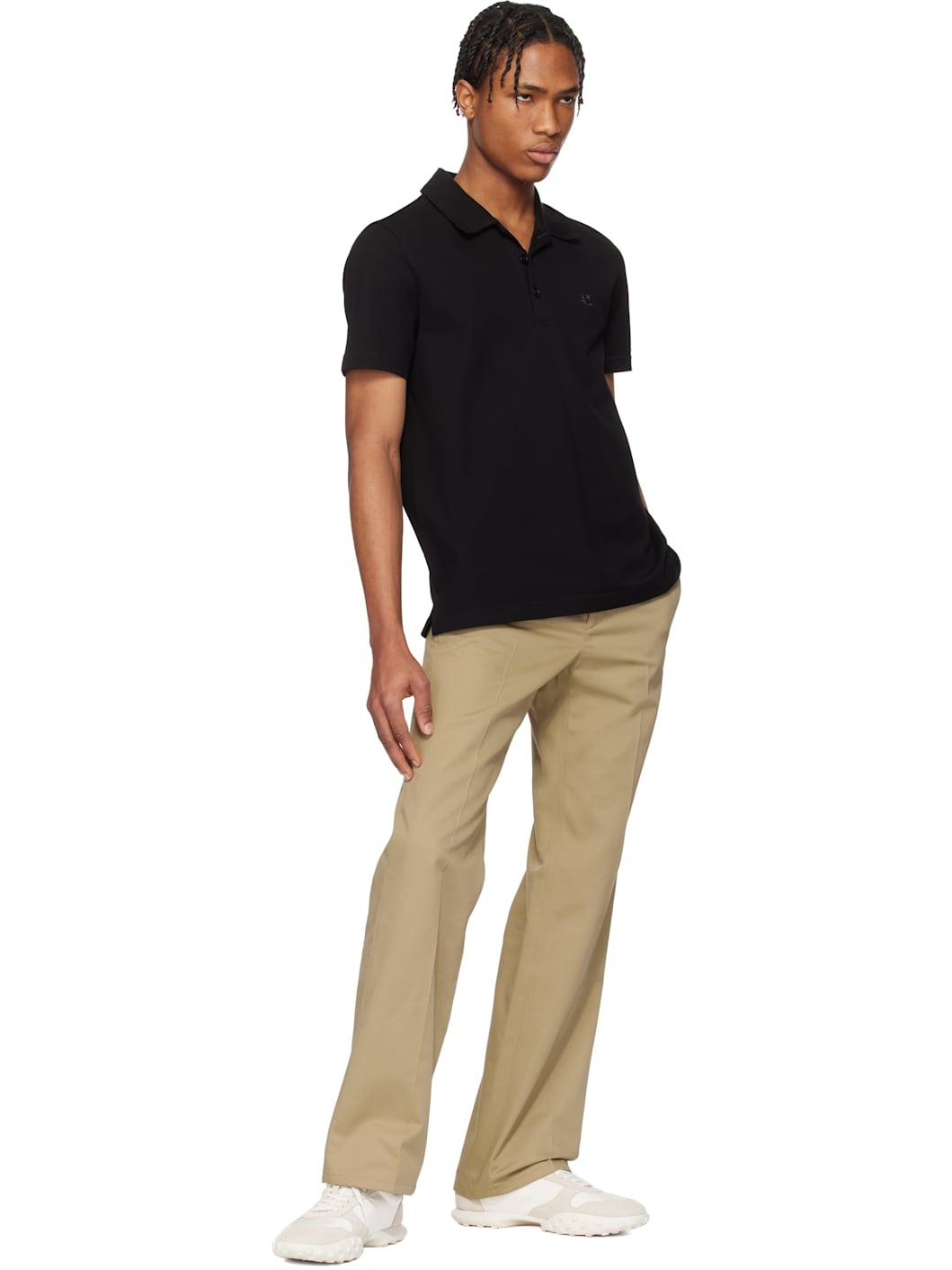 Black 'AC' Piqué Polo - 4
