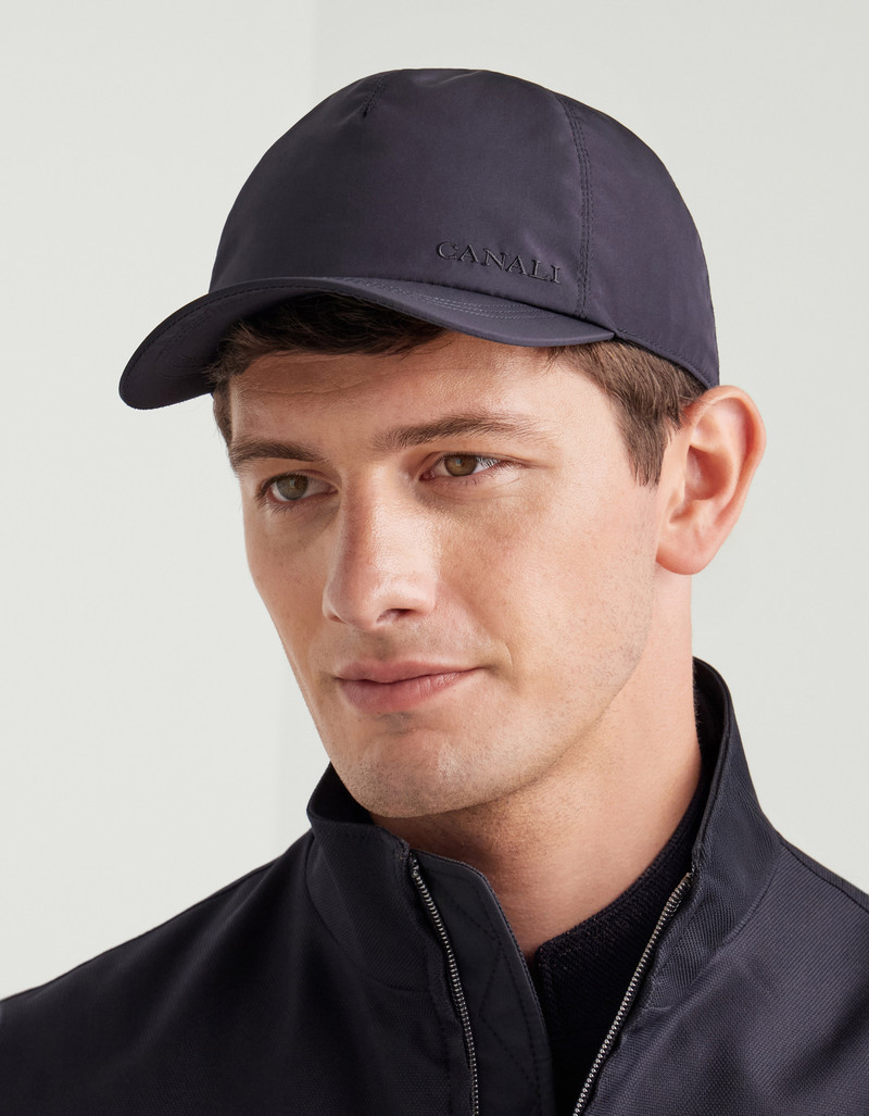 Canali BLUE BASEBALL CAP WITH EMBROIDERED LOGO AND ADJUSTABLE LEATHER CLOSURE outlook
