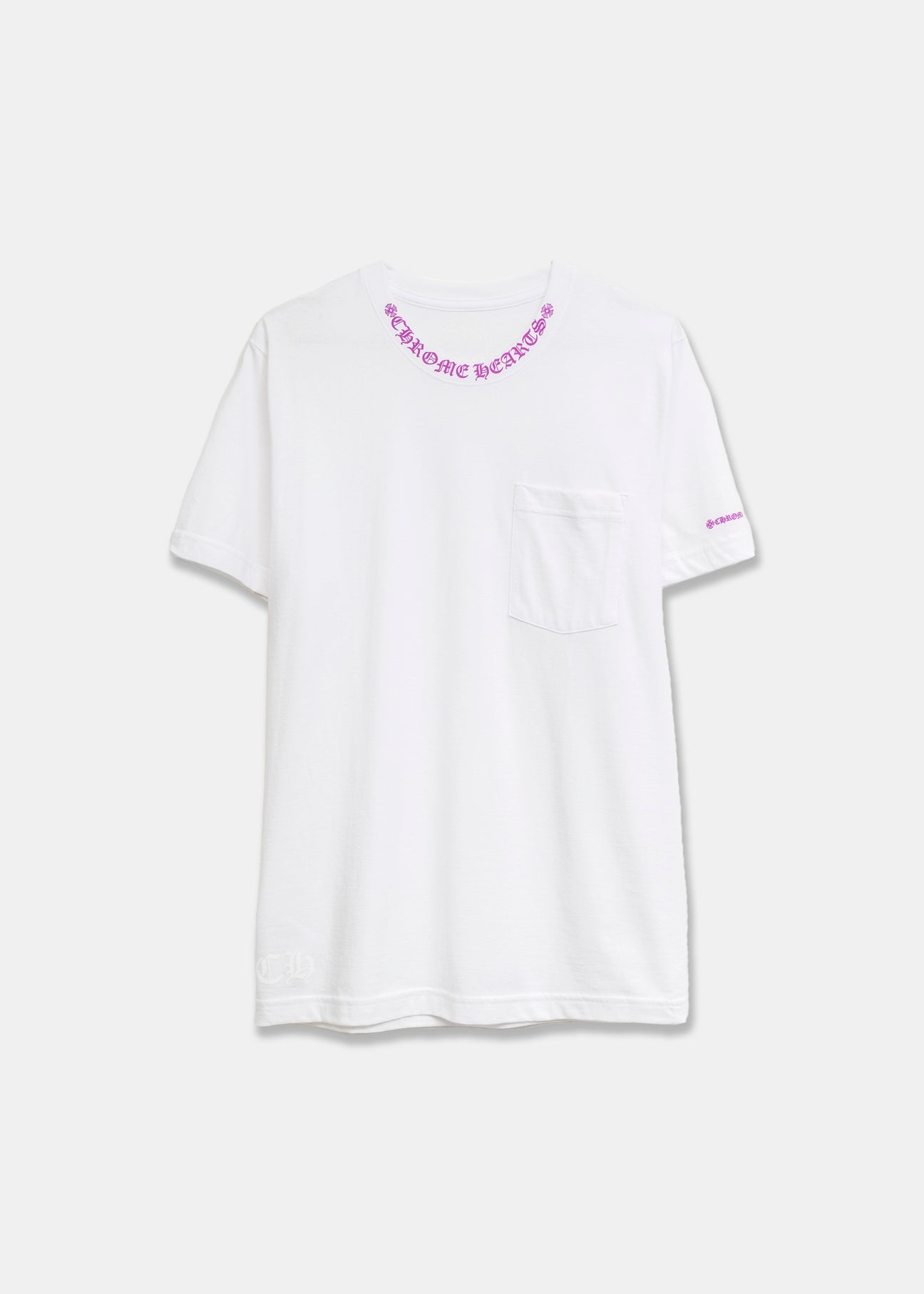 CH Neck Script White Purple Tee - 1