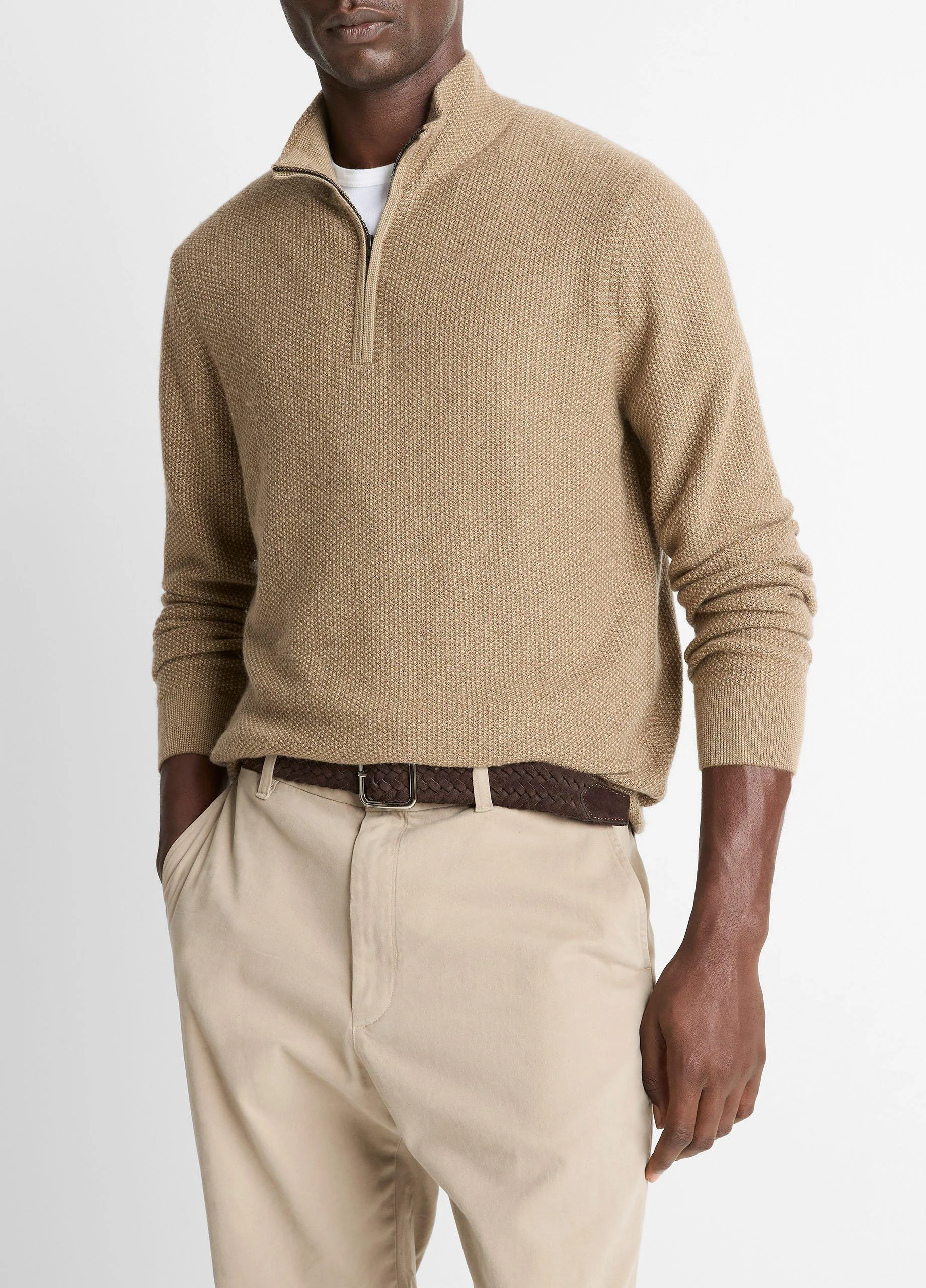 Geo-Jacquard Wool-Blend Quarter-Zip Sweater - 1
