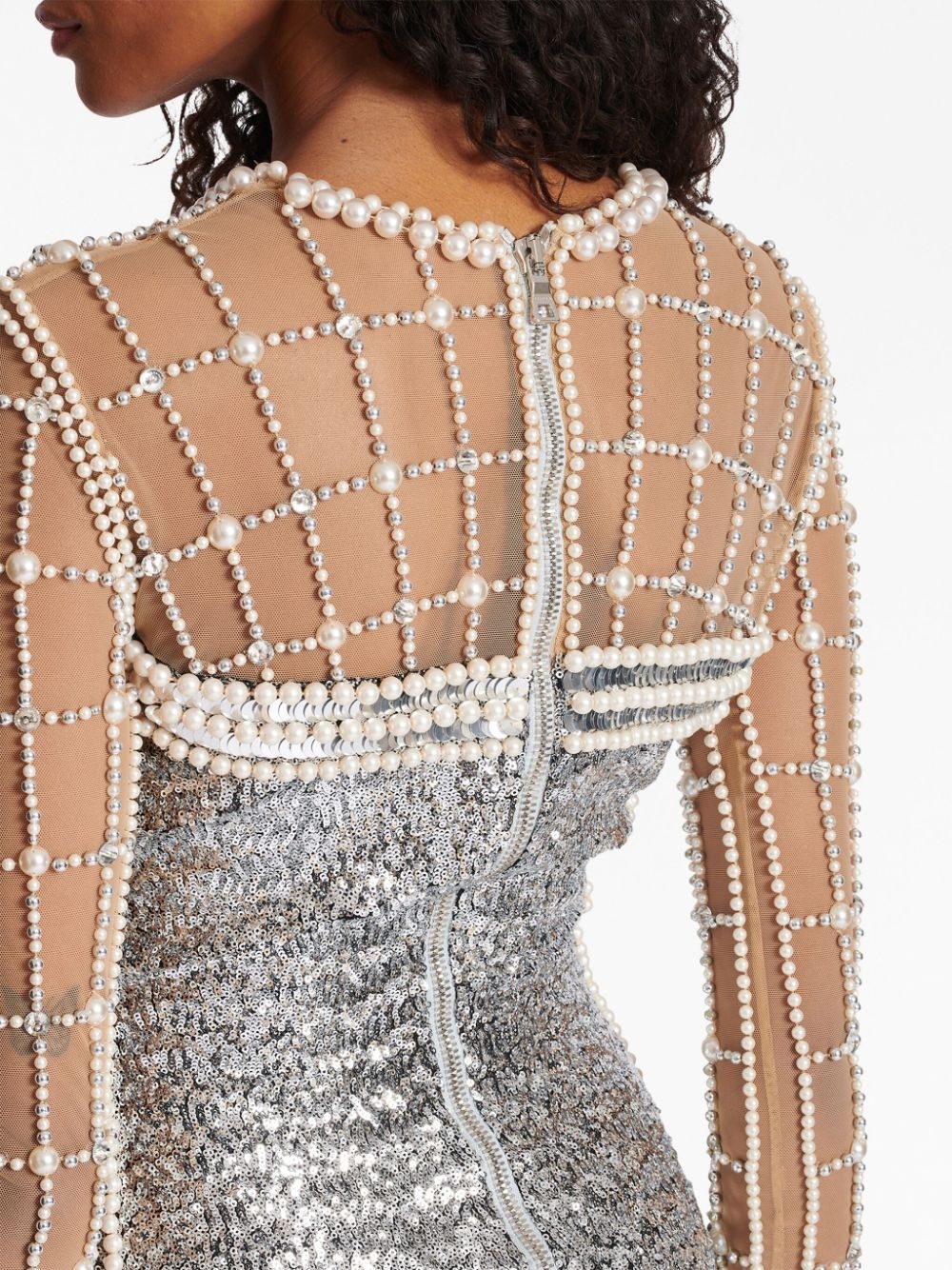 embellished beaded minidress - 7