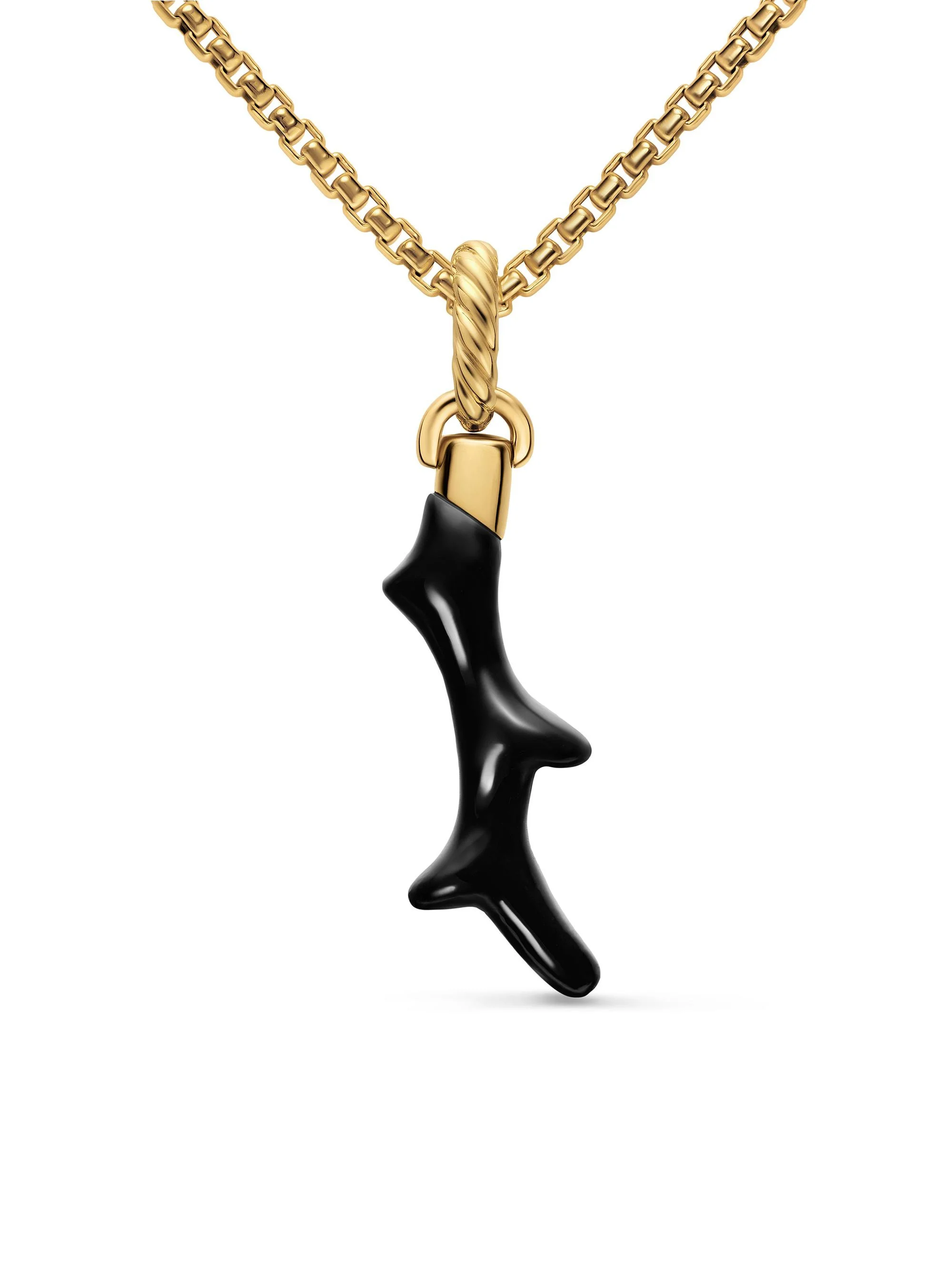Women's Petite Coral Amulet in 18K Yellow Gold - Black Onyx - 1