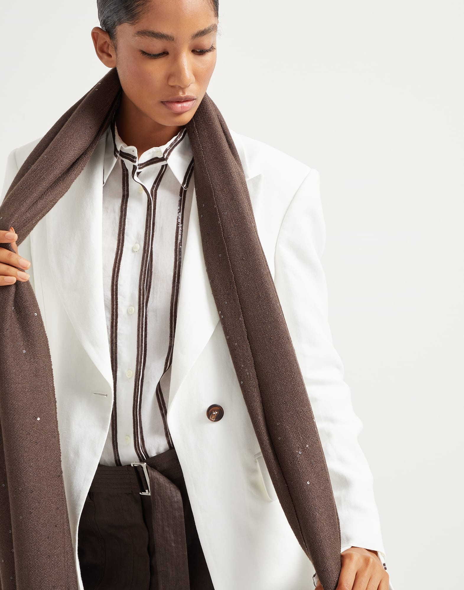 Cashmere and silk Diamond yarn scarf - 4