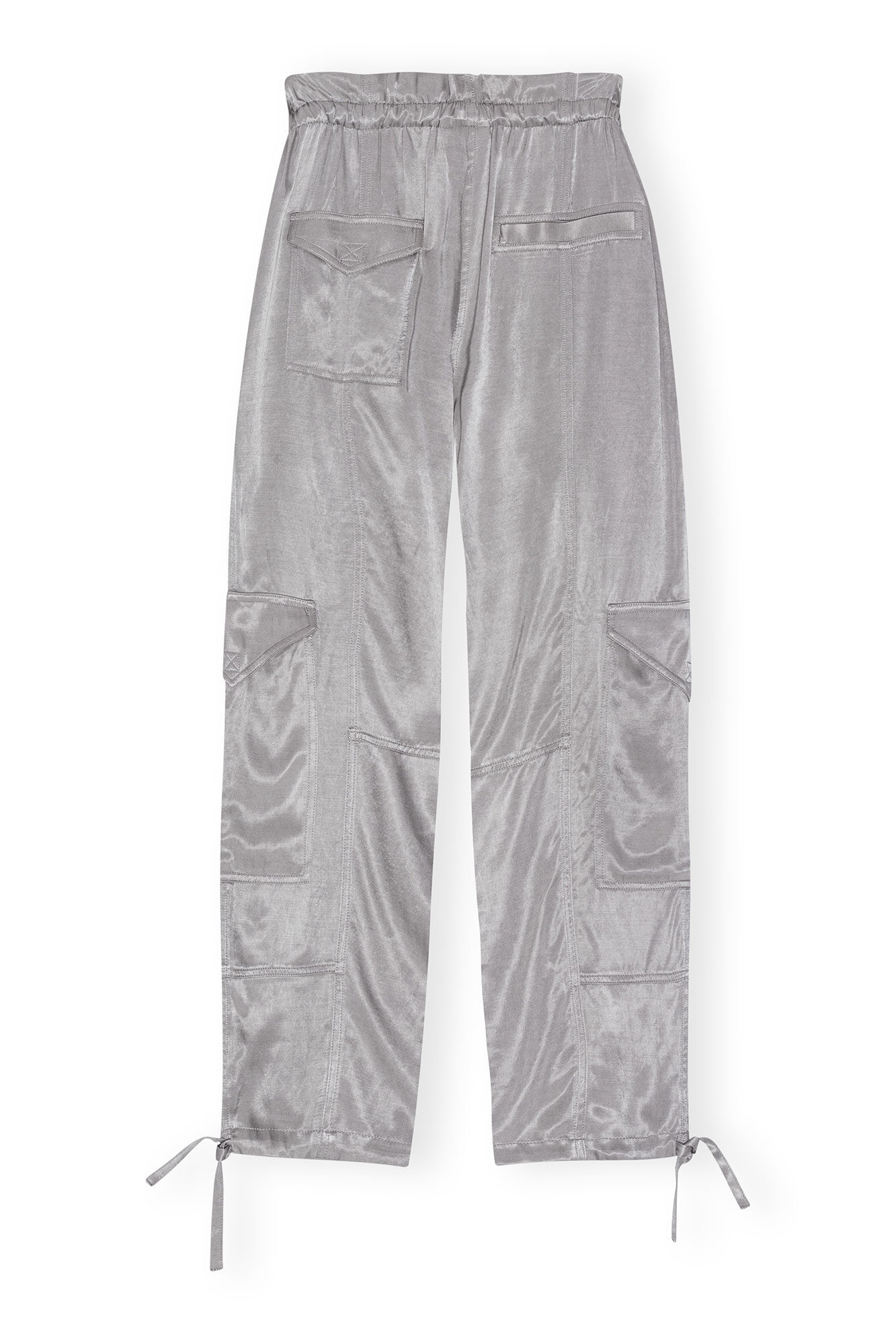 GREY WASHED SATIN PANTS - 1