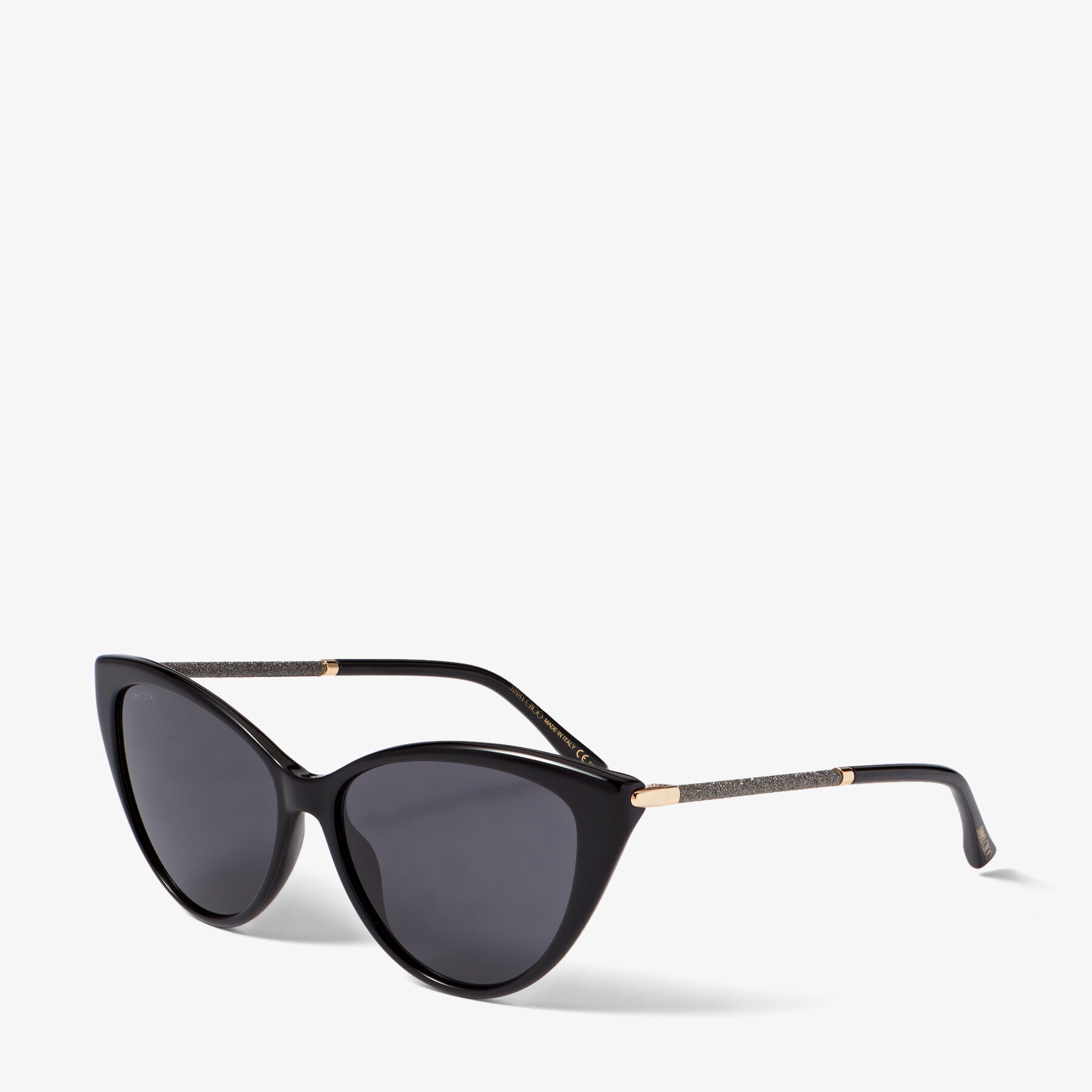 Val
Black Cat-Eye Sunglasses with Glitter - 3