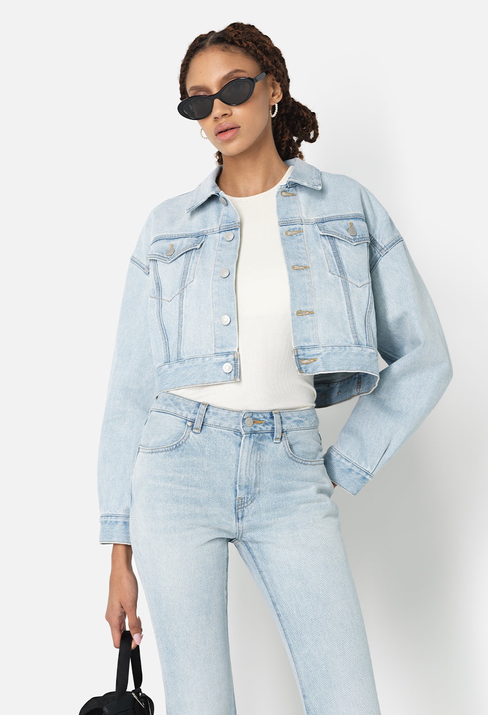 HICKORY CROPPED DENIM JACKET - 1