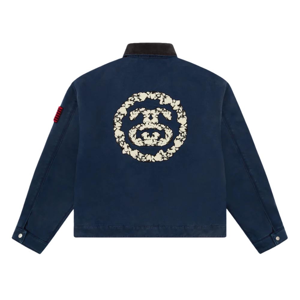 Denim Tears x Stussy Never Renege Canvas Work Jacket 'Navy Black' 315512 - 2