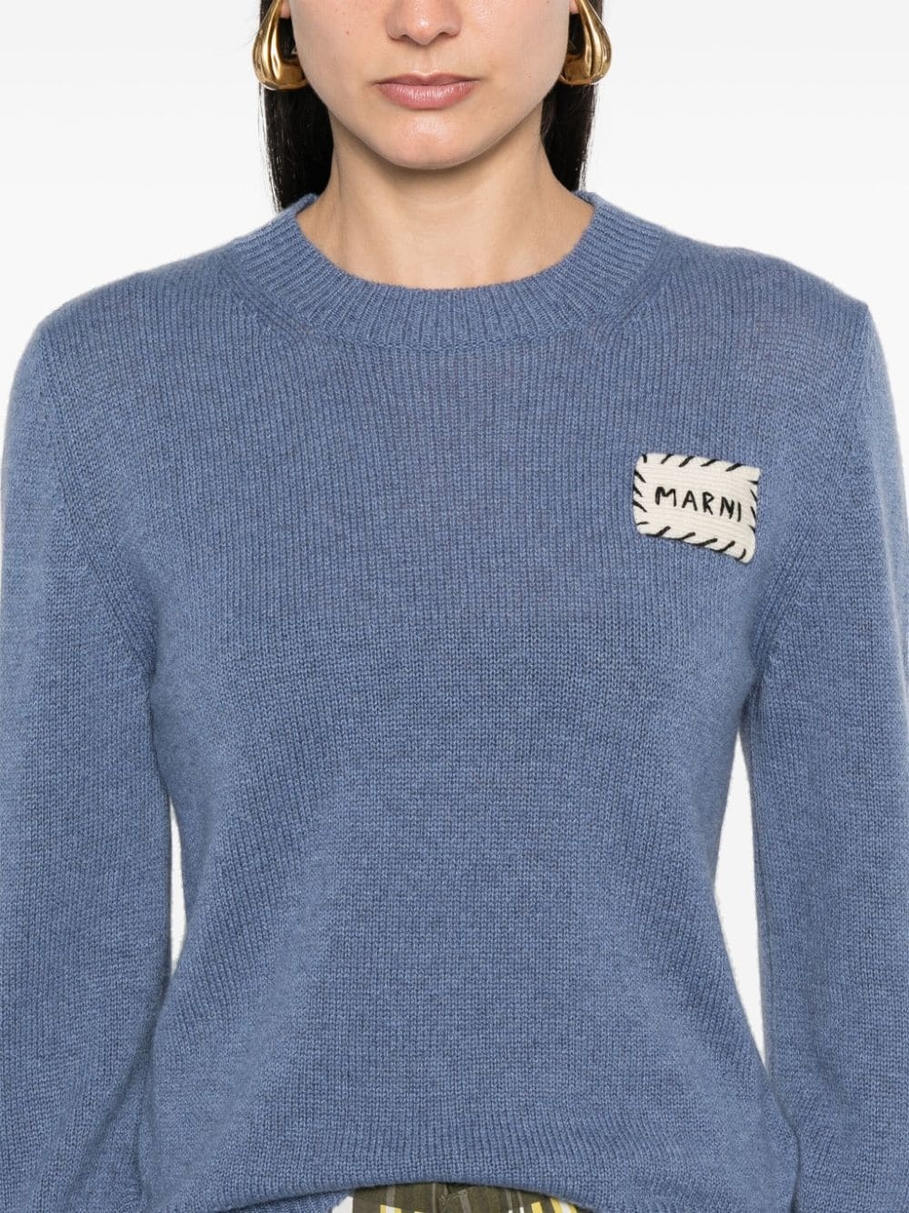 logo-patch cashmere jumper - 5