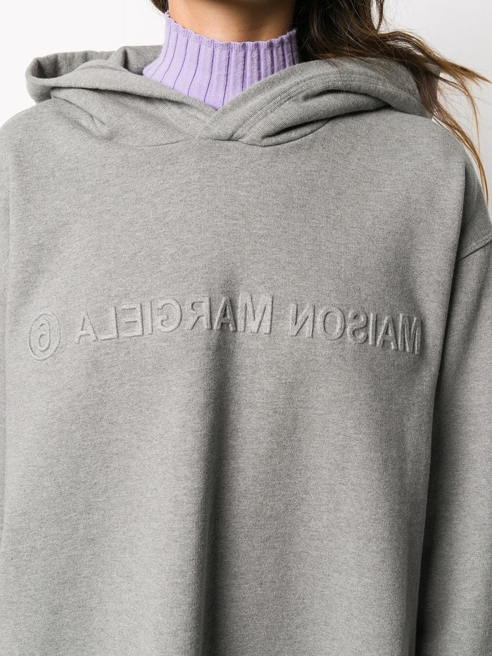 embossed logo hoodie sweatshirt - 5