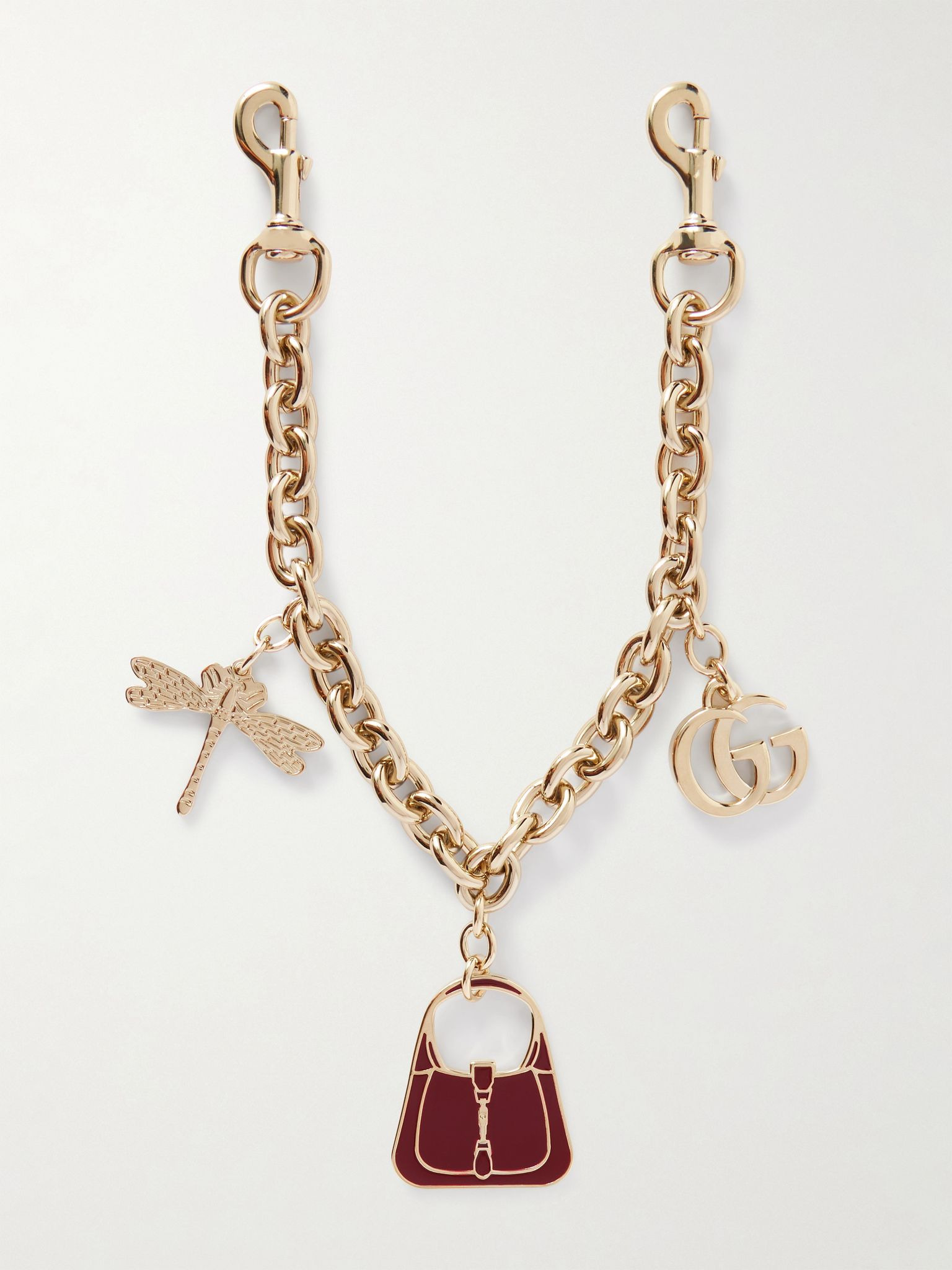 Gold-tone and enamel keychain Gold - 1