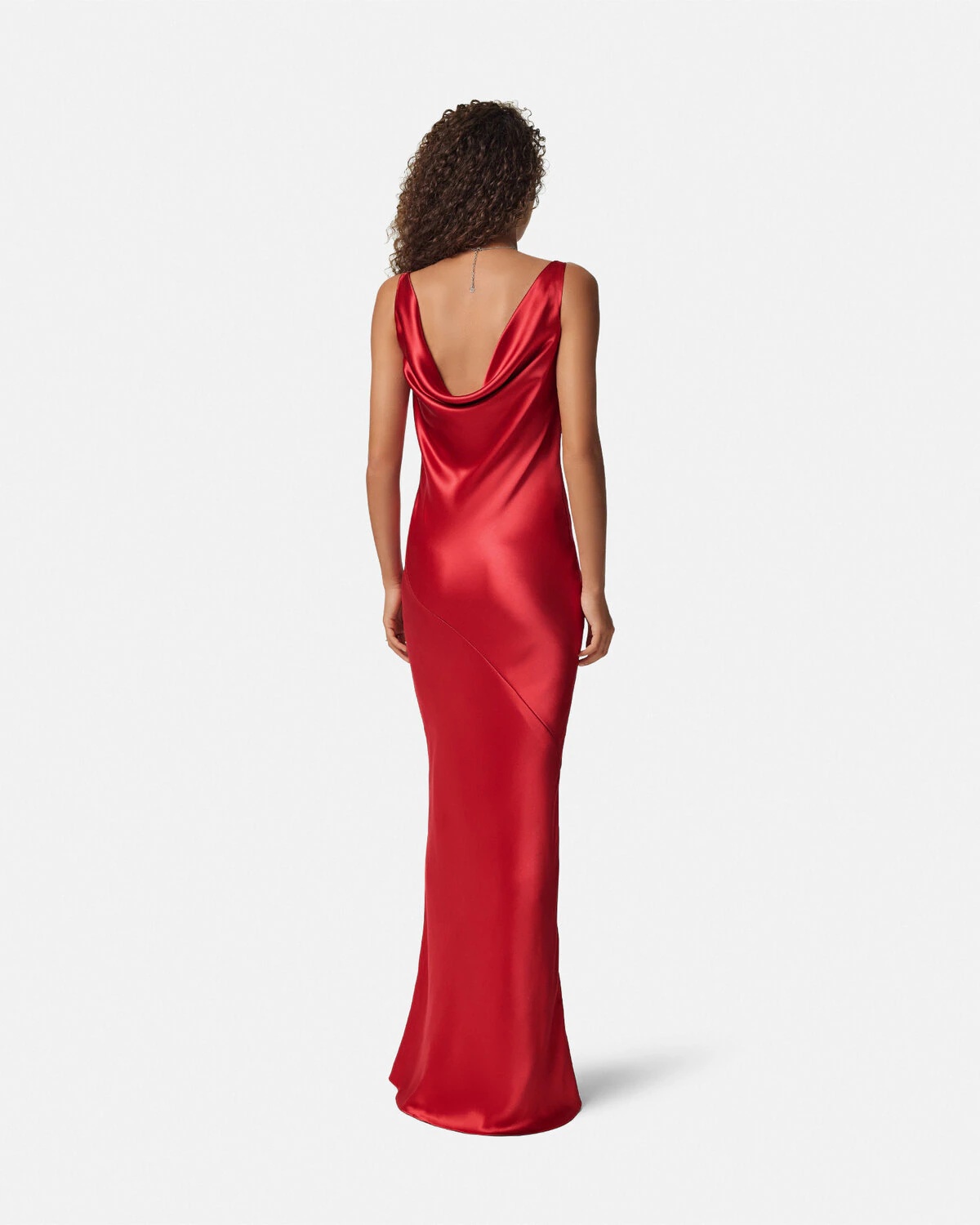 Metal Mesh Slip Satin Gown - 5