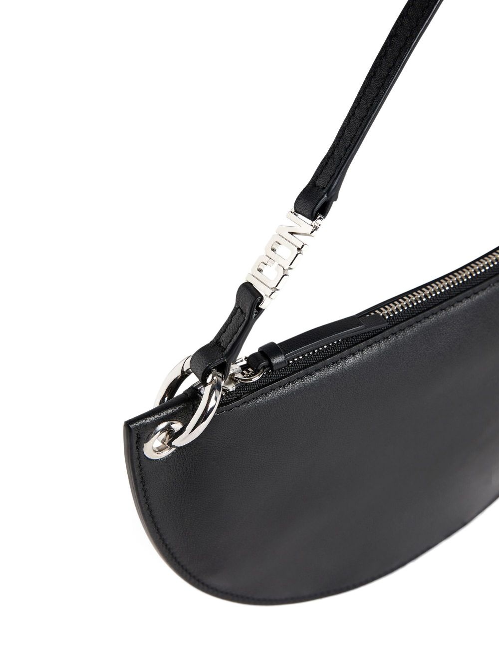 curved leather tote bag - 4