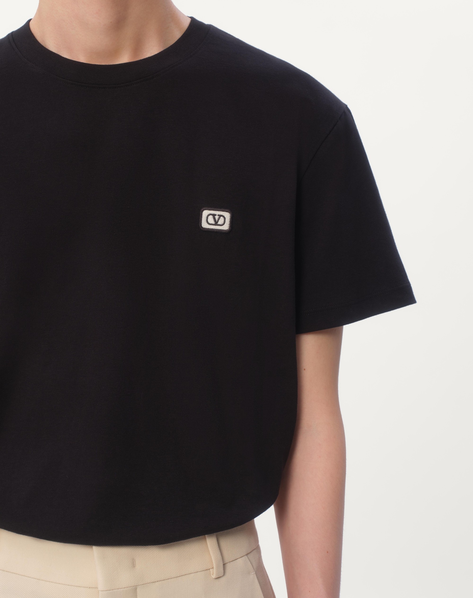 COTTON T-SHIRT WITH VLOGO PATCH - 3