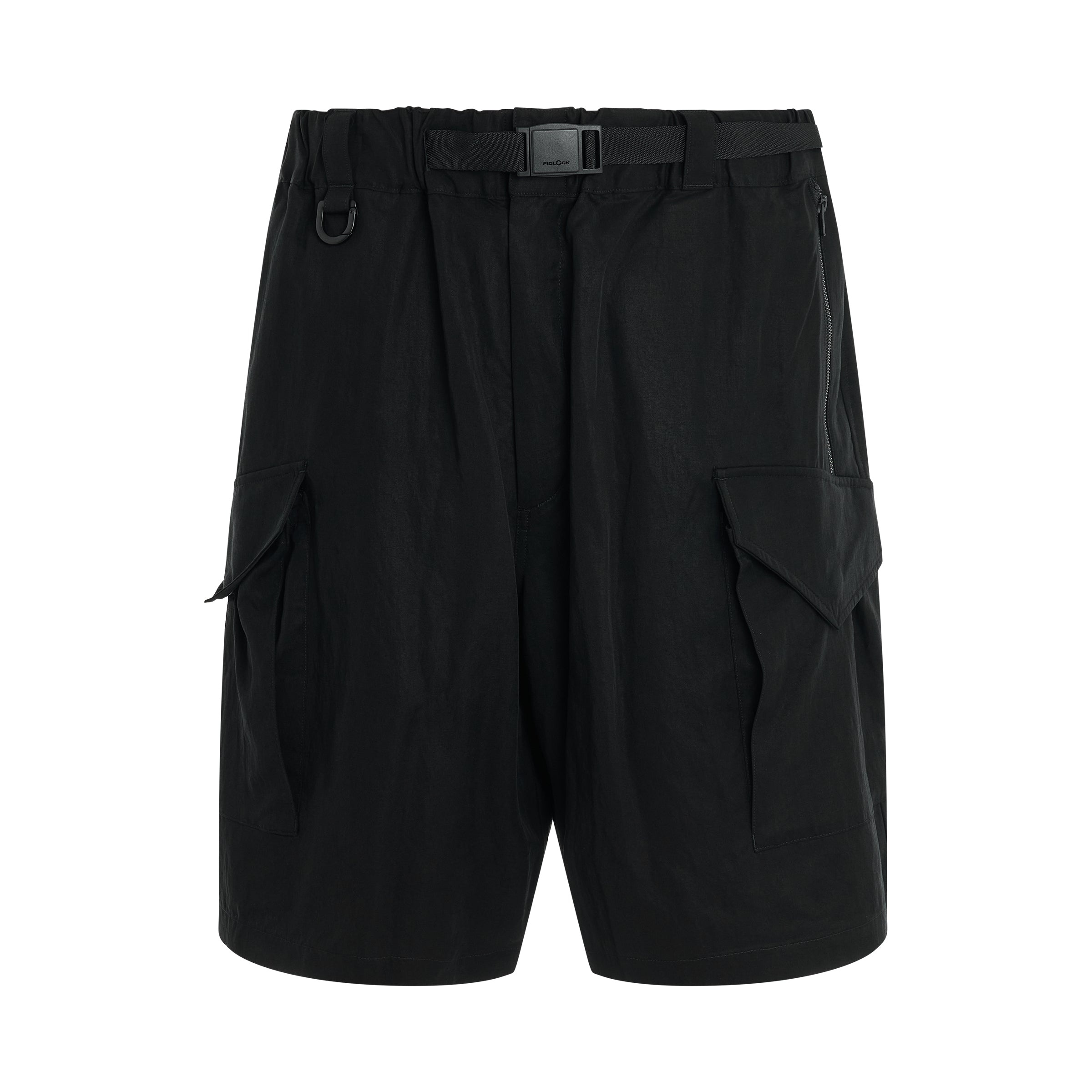 Wash Twill Shorts in Black - 1