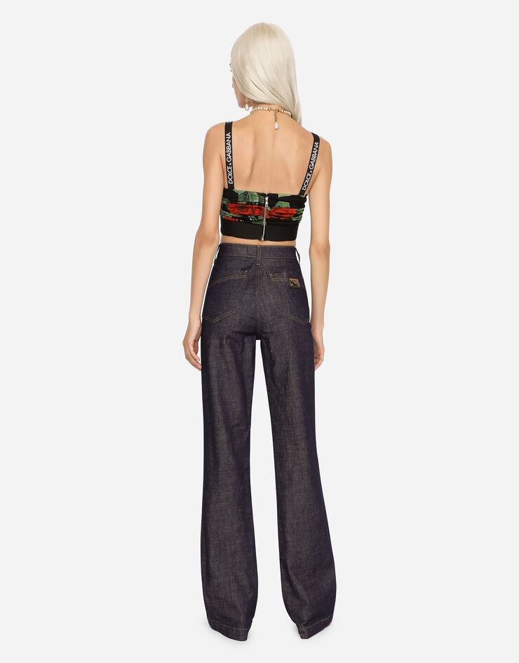 Flared jeans with tobacco-colored stitching - 3