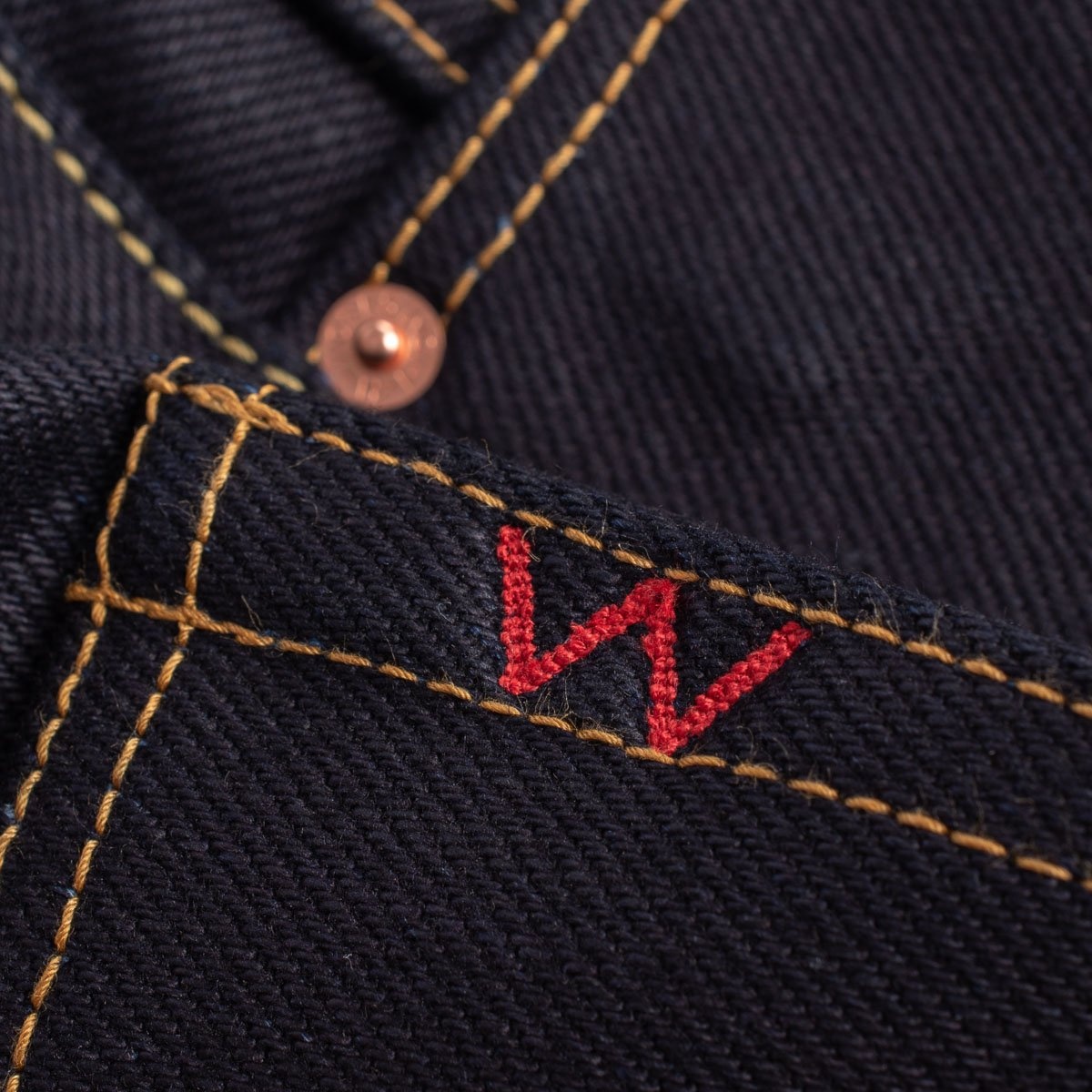 IH-777-XHSib 25oz Selvedge Denim Slim Tapered Cut Jeans - Indigo/Black - 8