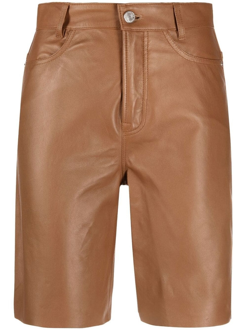high-waisted leather shorts 1
