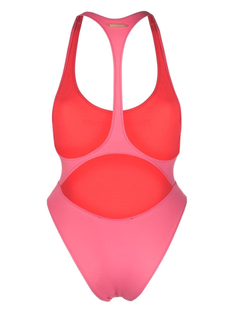 Stella McCartney logo-print cut-out swimsuit outlook