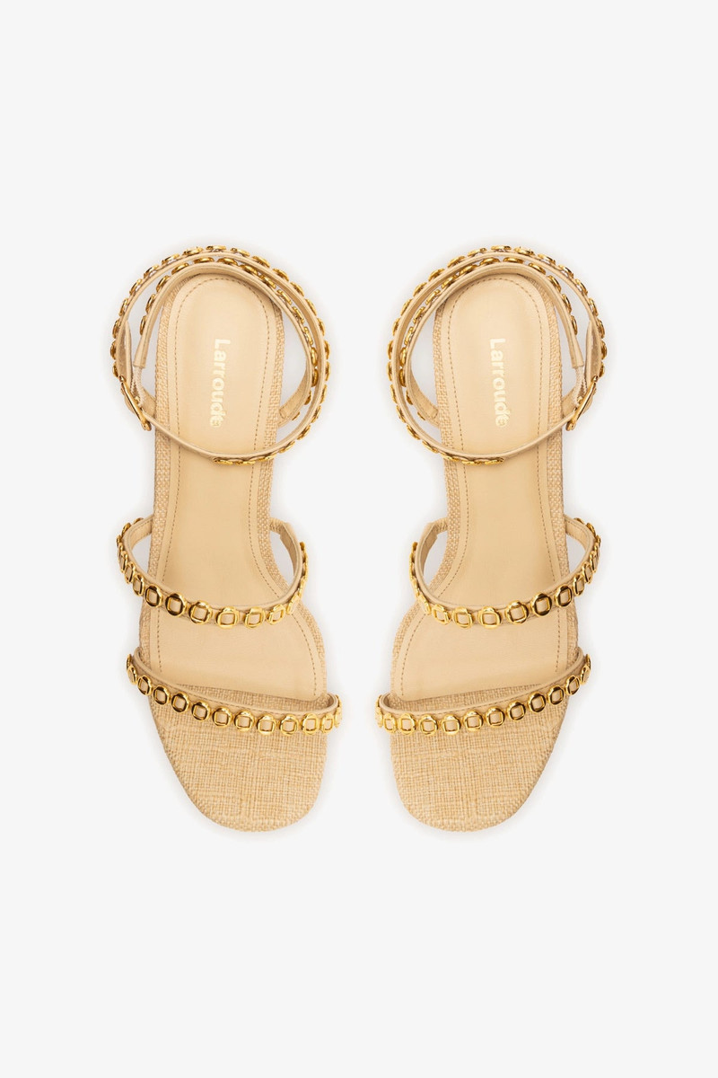 Gio Milanina Sandal In Beige Raffia 7