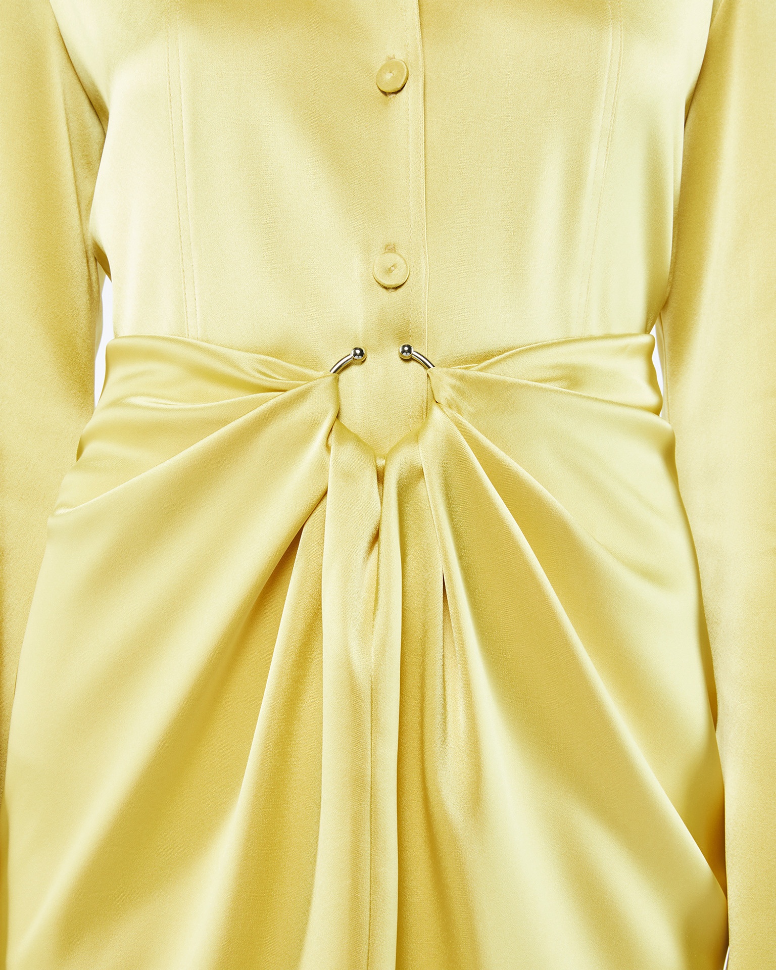 NILLA - Slip satin mini skirt - Yellow - 4