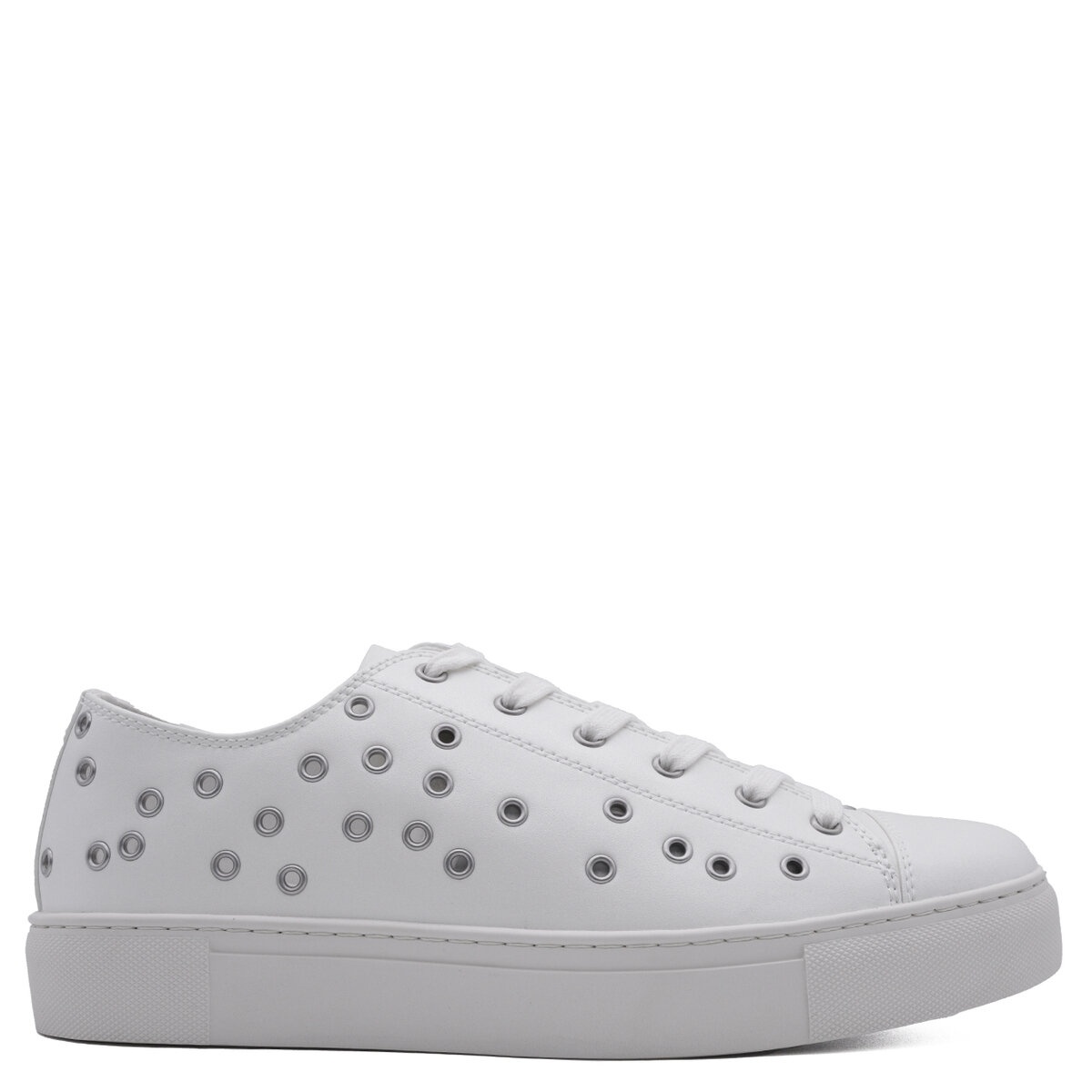 Eyelets Low Top Sneakers in White - 1