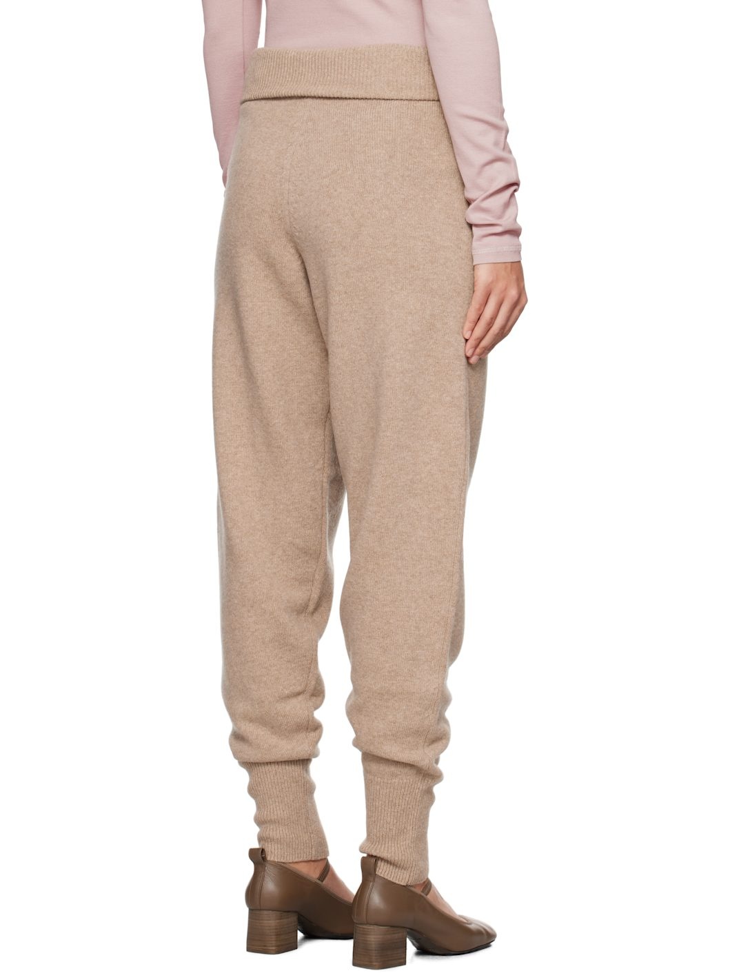 Beige Soft Rib Lounge Pants - 3