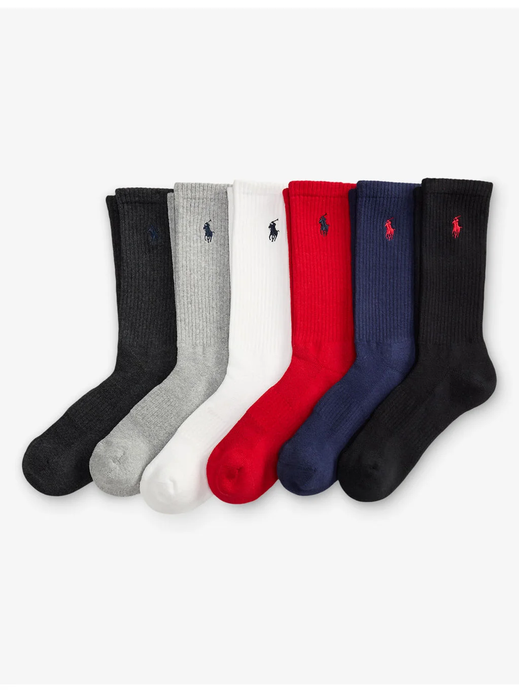 Logo-Embroidered Ribbed Cotton-Blend Sports Socks Pack of Six - 1