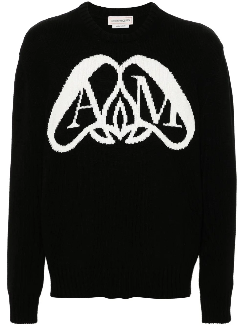 logo-intarsia cotton sweatshirt - 1