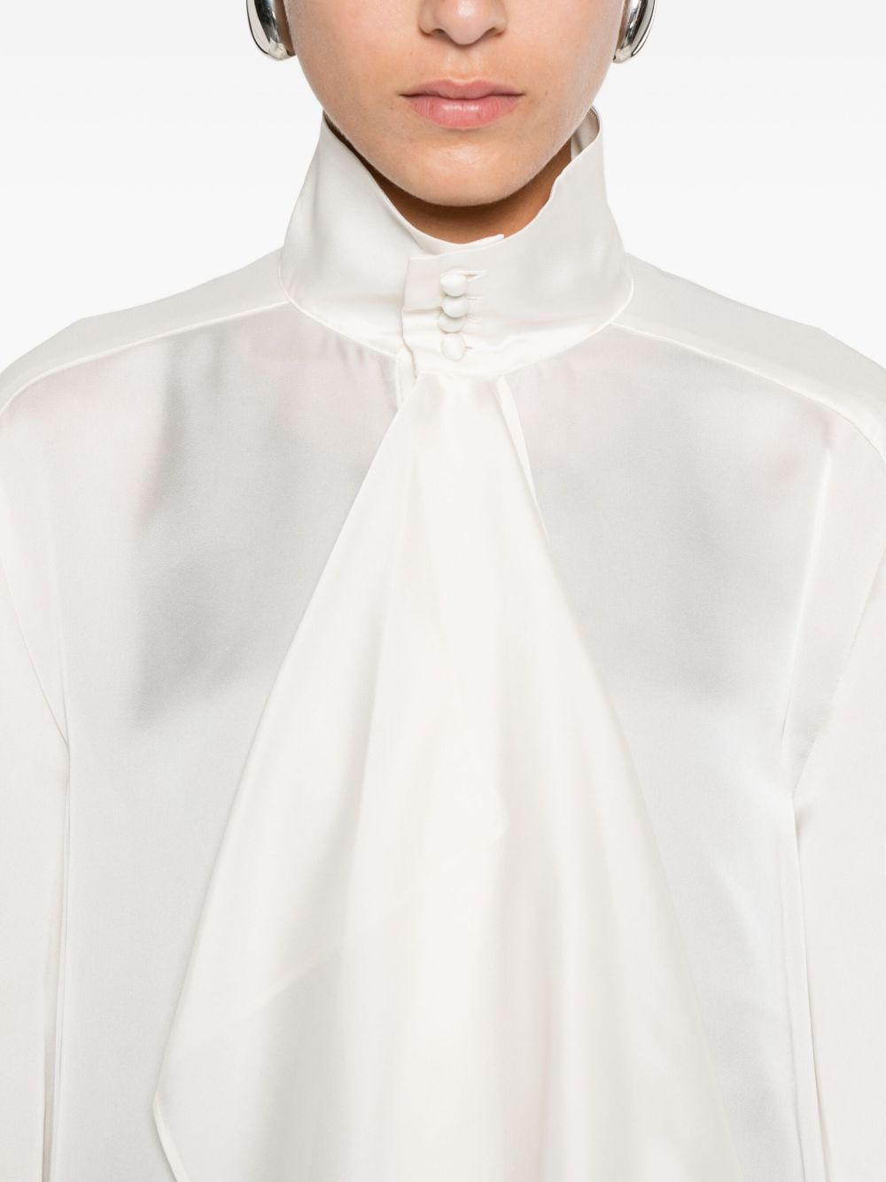 ruffled high-neck blouse - 5