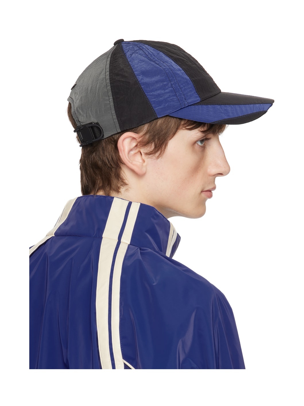 Black & Blue Paneled Cap - 3