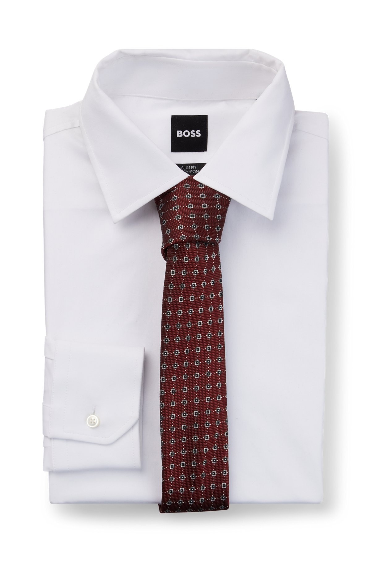 SILK-BLEND TIE WITH JACQUARD-WOVEN PATTERN - 3