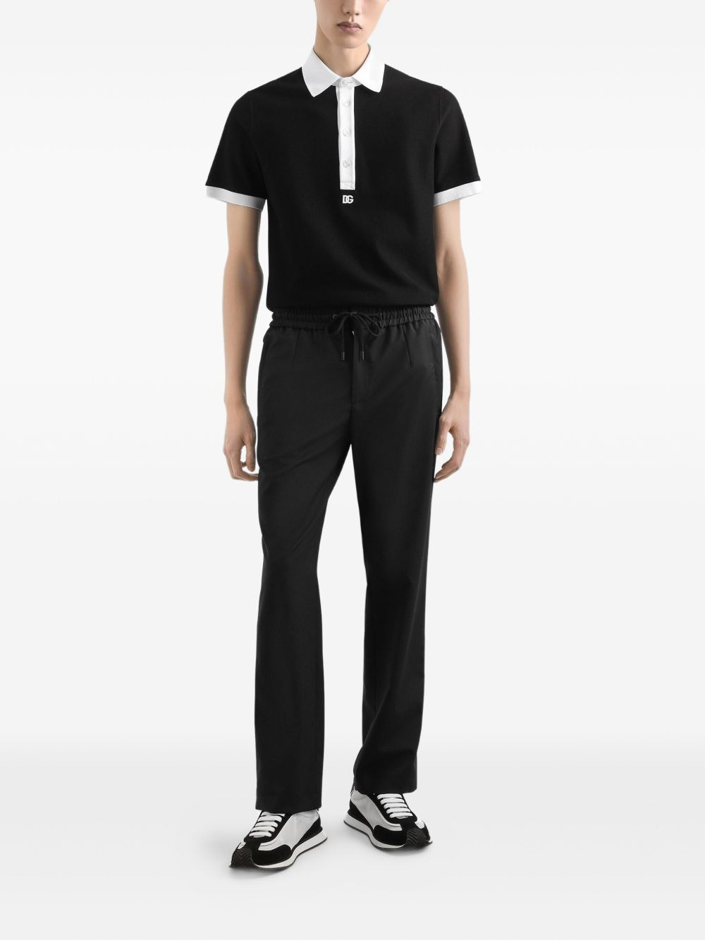 drawstring straight-leg trousers - 2